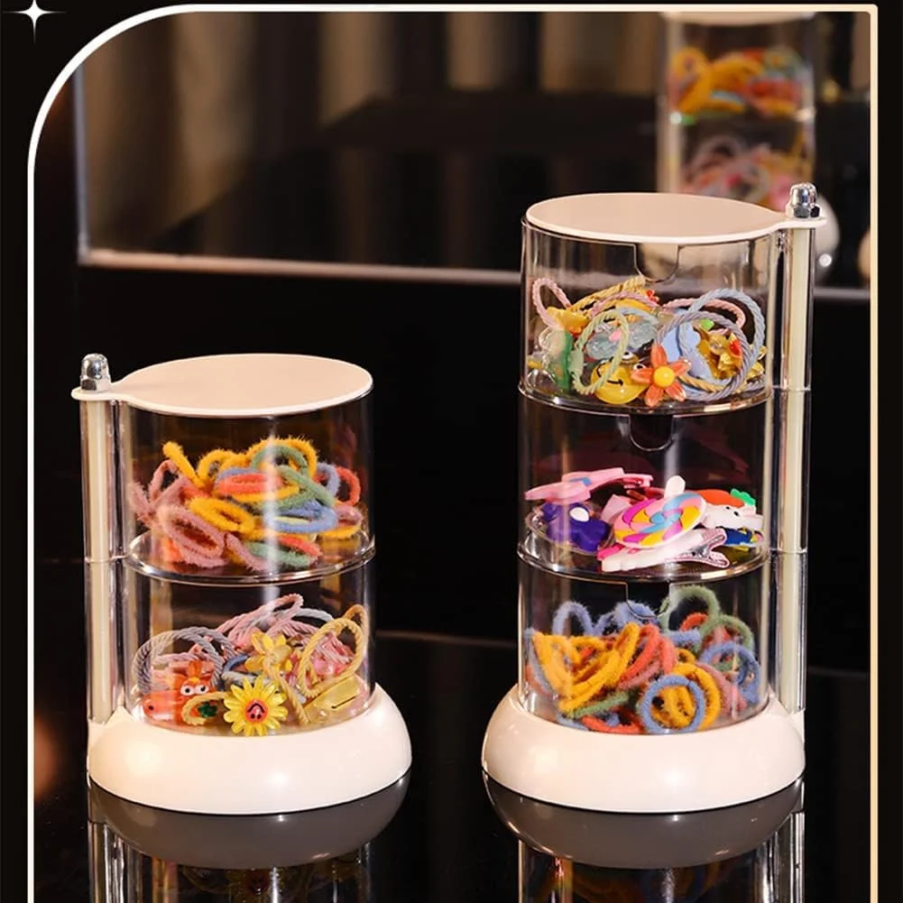 جعبه جواهرات آکریلیک چرخشی 3 لایه TERRIFI، سازمان دهنده جواهرات شفاف برای زنان و دختران، مناسب برای گوشواره، گردنبند، دستبند، انگشتر، لوازم آرایشی