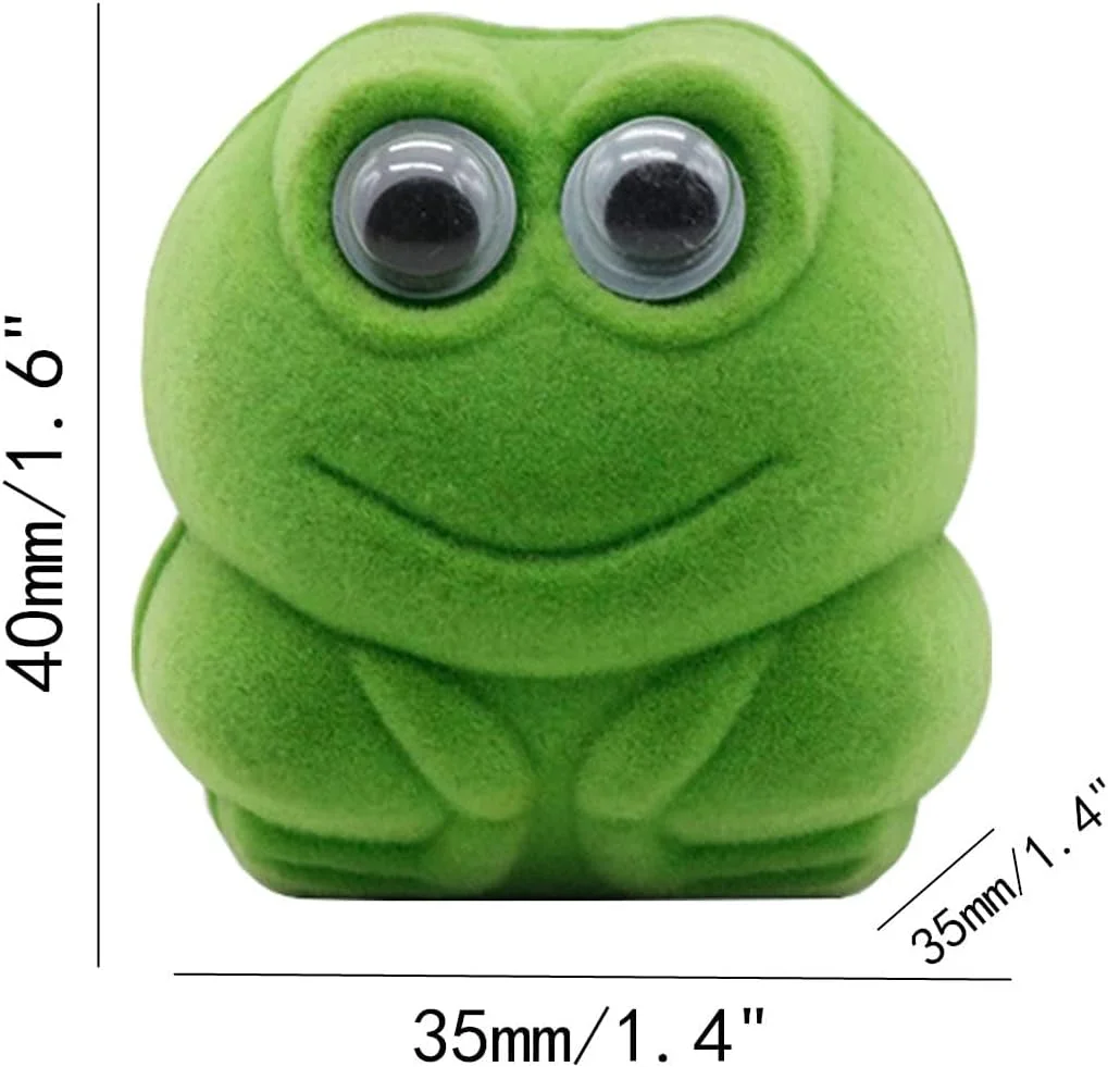 جعبه جواهرات قورباغه ای 4 عددی، جعبه انگشتر جواهرات حیوانی، جعبه جواهرات کوچک قابل حمل، مناسب برای انگشتر، گوشواره، گردنبند، دستبند، هدیه برای زنان و دختران