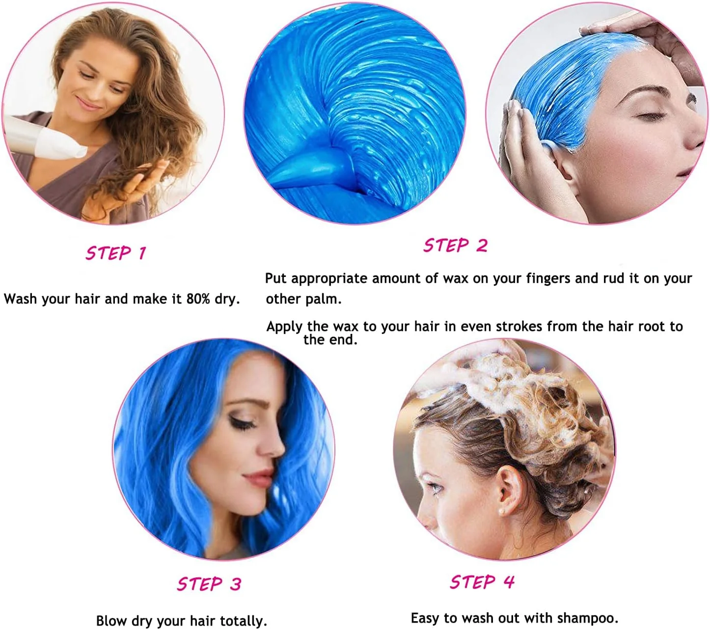 واکس رنگ مو CHELIZIHI، واکس موی فوری سبز 120 گرم، کرم پماد حالت دهنده موی طبیعی унисекс، رنگ موی موقت برای مهمانی، косплей، هالووین