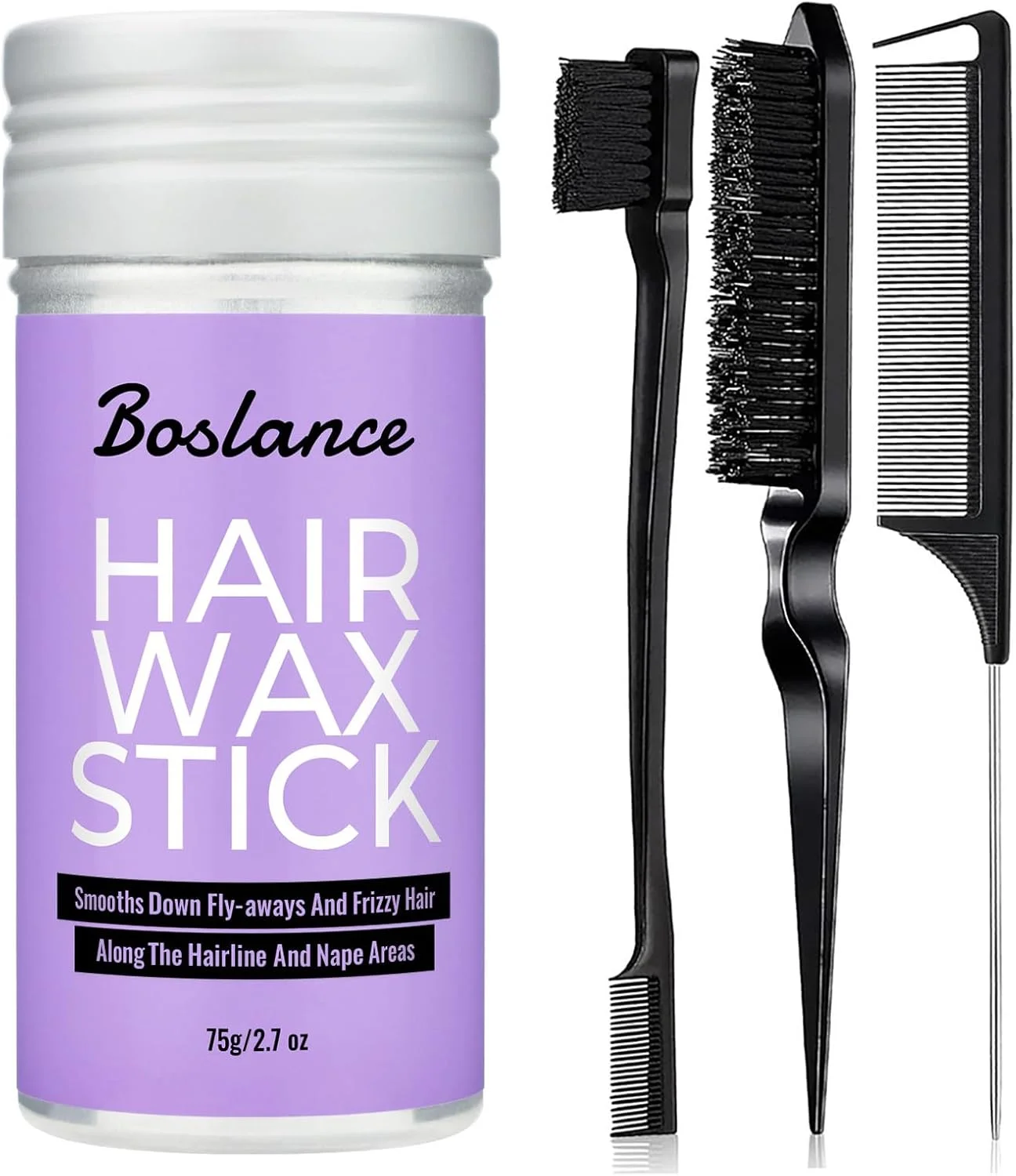 استیک واکس مو برای موهای وز شده، ژل حالت دهنده صاف کننده مو برای خانم ها، ژل مو، 80 میلی لیتر (1 استیک واکس + 3 برس)