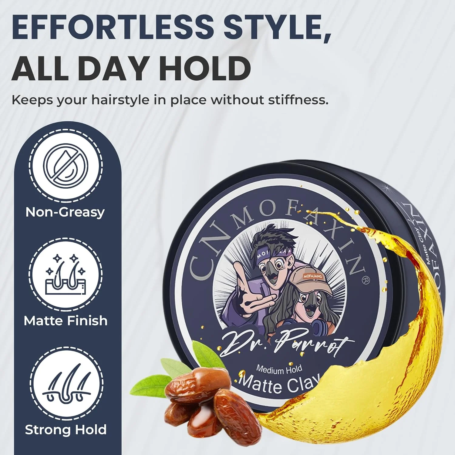 خمیر حالت دهنده موی مات با قدرت نگهداری متوسط CNMOFAXIN، 100 گرم، واکس موی ماندگار برای آقایان و بانوان، خمیر حالت دهنده مات طبیعی با روغن های مغذی، شستشوی آسان، برای ظاهری با بافت و استفاده روزانه خمیر حالت دهنده موی مات با قدرت نگهداری متوسط CNMOFAXIN، 100 گرم، واکس موی ماندگار برای آقایان و بانوان، خمیر حالت دهنده مات طبیعی با روغن های مغذی، شستشوی آسان، برای ظاهری با بافت و استفاده روزانه