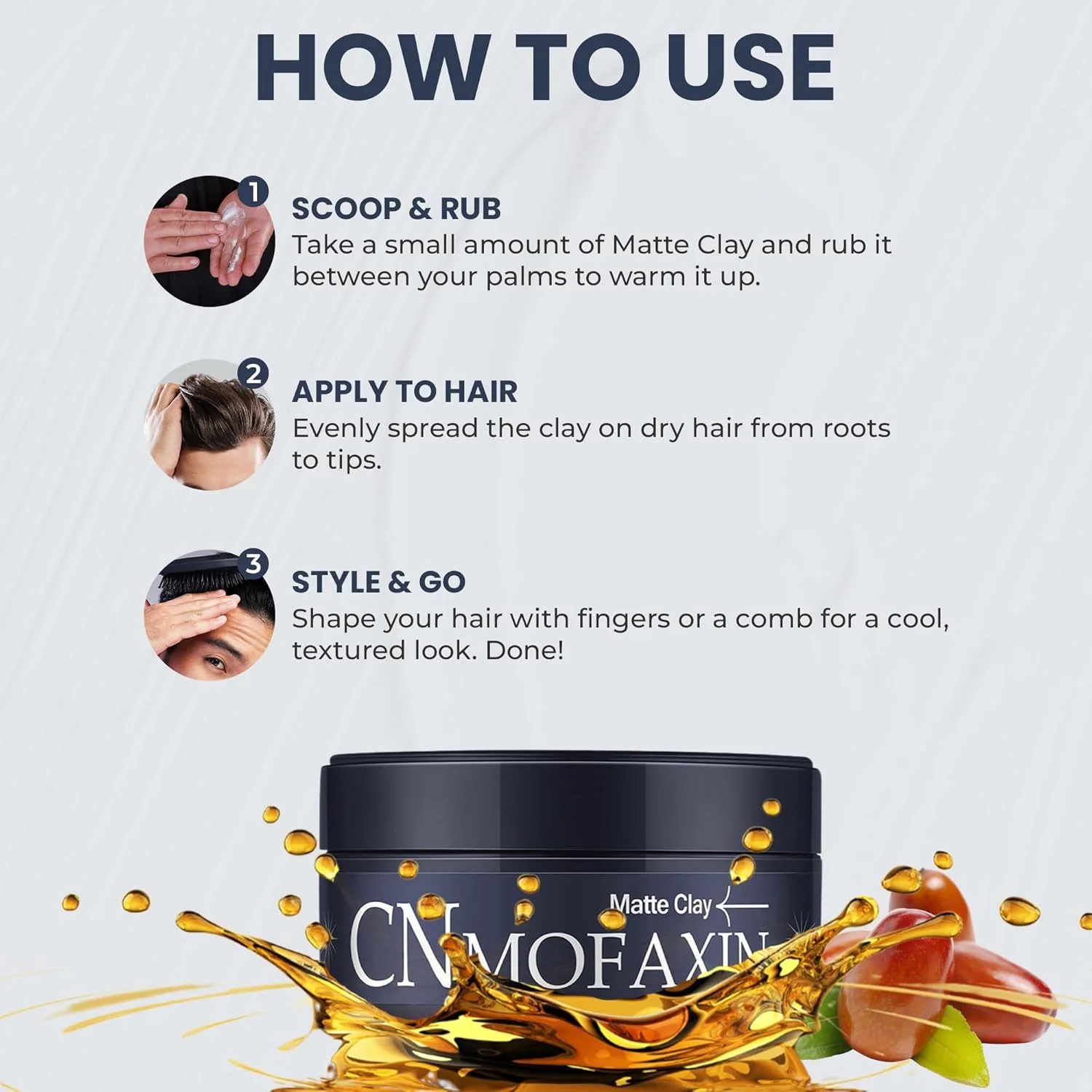 خمیر حالت دهنده موی مات با قدرت نگهداری متوسط CNMOFAXIN، 100 گرم، واکس موی ماندگار برای آقایان و بانوان، خمیر حالت دهنده مات طبیعی با روغن های مغذی، شستشوی آسان، برای ظاهری با بافت و استفاده روزانه خمیر حالت دهنده موی مات با قدرت نگهداری متوسط CNMOFAXIN، 100 گرم، واکس موی ماندگار برای آقایان و بانوان، خمیر حالت دهنده مات طبیعی با روغن های مغذی، شستشوی آسان، برای ظاهری با بافت و استفاده روزانه