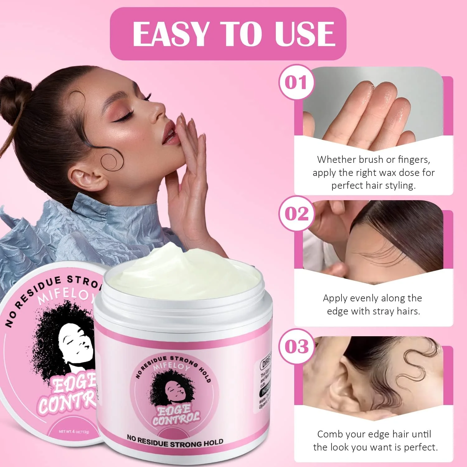 واکس حالت دهنده مو 113 گرمی، پماد حالت دهنده مو برای زنان، صاف کننده موهای وز و مجعد، ژل کرم حالت دهنده غیر چرب، چسب موی قوی و غیر چرب، واکس مو برای کلاه گیس واکس حالت دهنده مو 113 گرمی، پماد حالت دهنده مو برای زنان، صاف کننده موهای وز و مجعد، ژل کرم حالت دهنده غیر چرب، چسب موی قوی و غیر چرب، واکس مو برای کلاه گیس