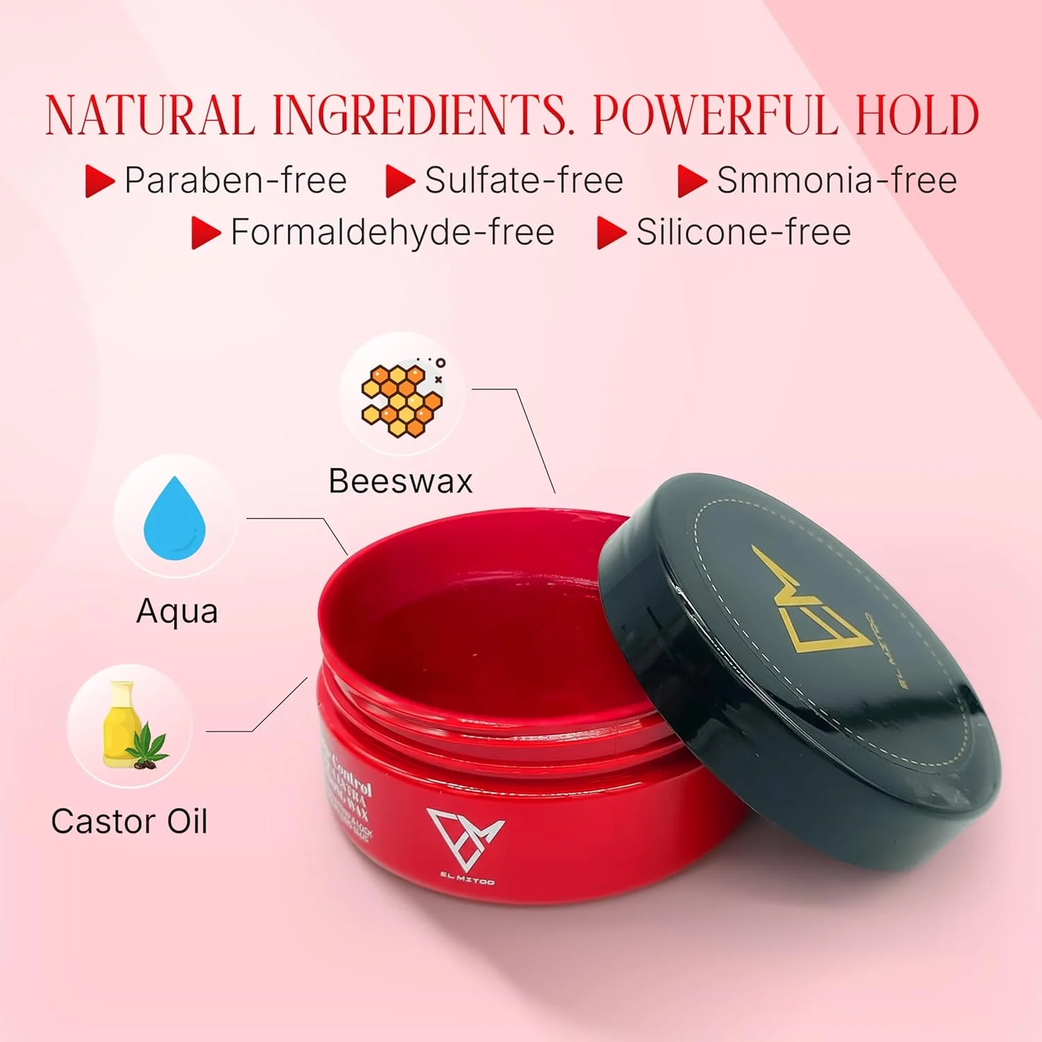 واکس ژل حالت دهنده بسیار قوی El Mito Edge Control Aqua برای بافتن، تاب دادن و کلاه گیس توری - بالم حالت دهنده طبیعی یونیسکس با پوشش مات و نگهدارندگی قوی، 150 میلی لیتر