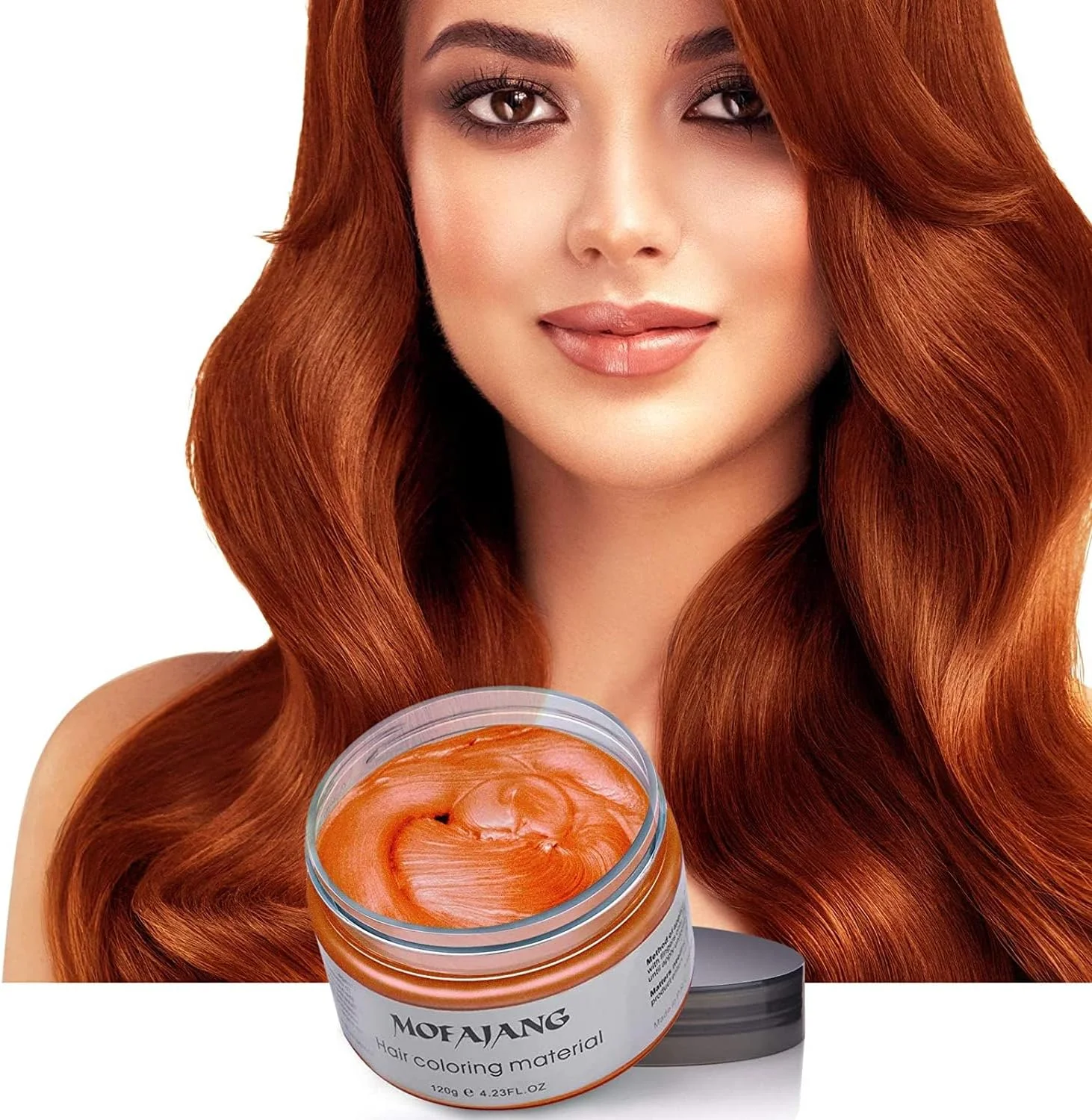 موم رنگ موقت مو efly، 120 گرم - کرم حالت دهنده فوری مو، موم حالت دهنده مو برای مهمانی، اجرای نقش، پاکسازی آسان (1، نارنجی)