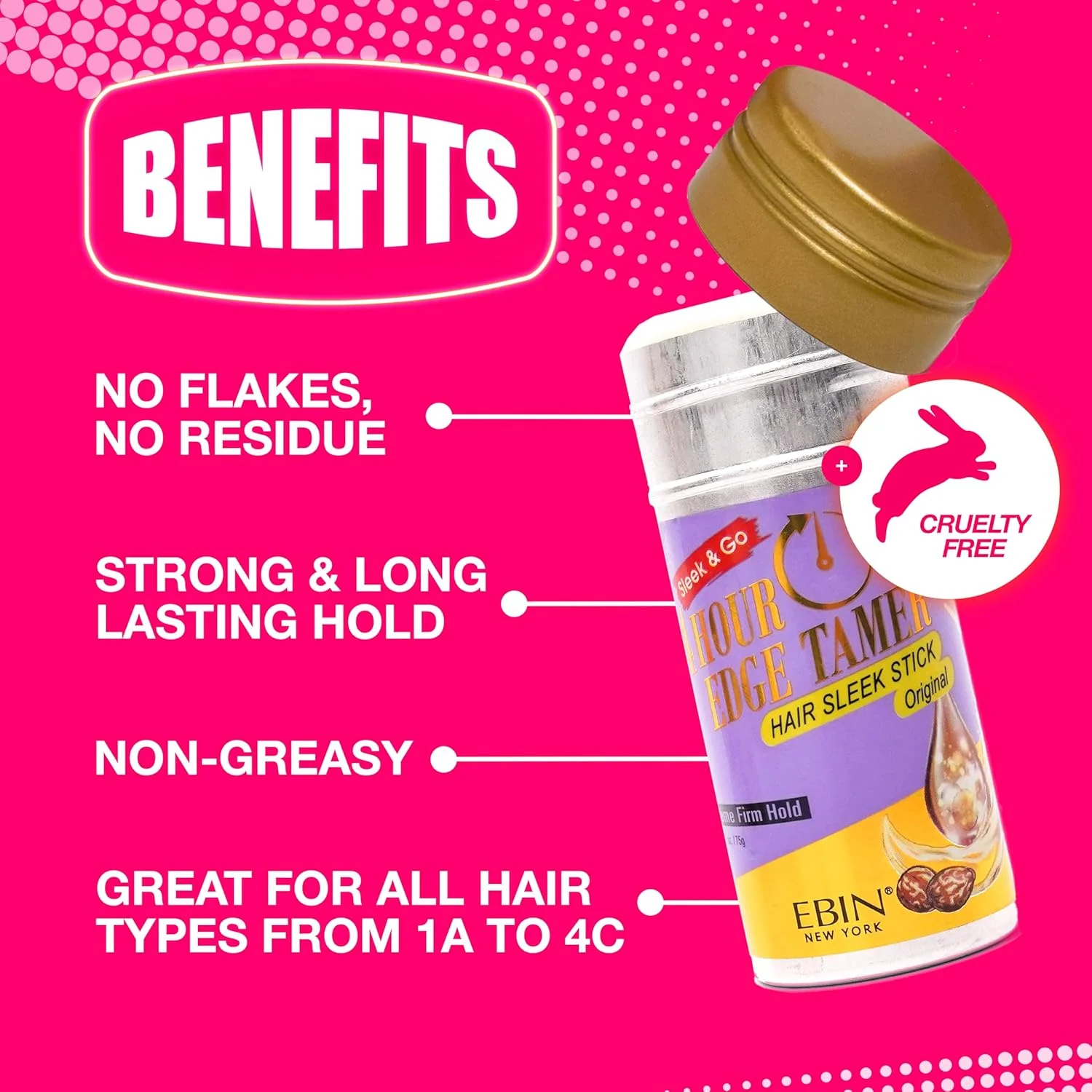 استیک حالت دهنده موی ابین نیویورک، حالت دهی بسیار قوی، 76 گرم، نارگیل - صاف و مرتب، بدون پوسته و باقیمانده سفیدک