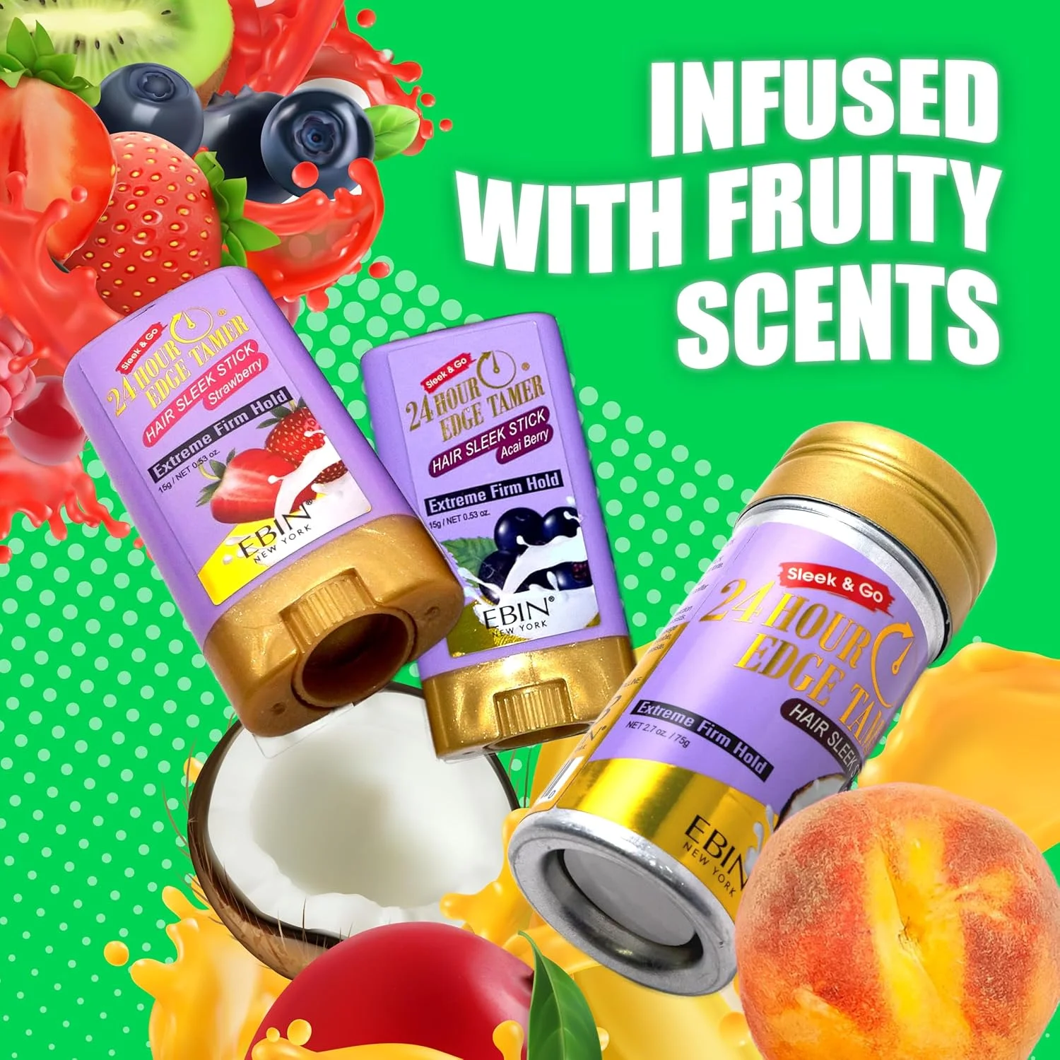 استیک حالت دهنده موی ابین نیویورک، حالت دهی بسیار قوی، 76 گرم، نارگیل - صاف و مرتب، بدون پوسته و باقیمانده سفیدک