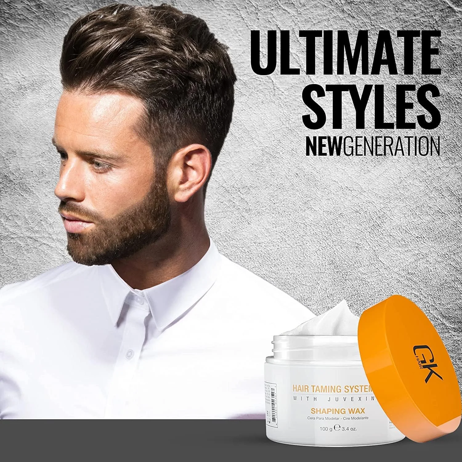 وکس حالت دهنده مو جی کی هیر گلوبال کراتین (100 گرم) محصول حالت دهنده برای ایجاد ظاهری مات، بافت دار و انعطاف پذیر، حاوی موم زنبور عسل برای افزودن درخشش، مناسب برای آقایان و بانوان - انواع مو