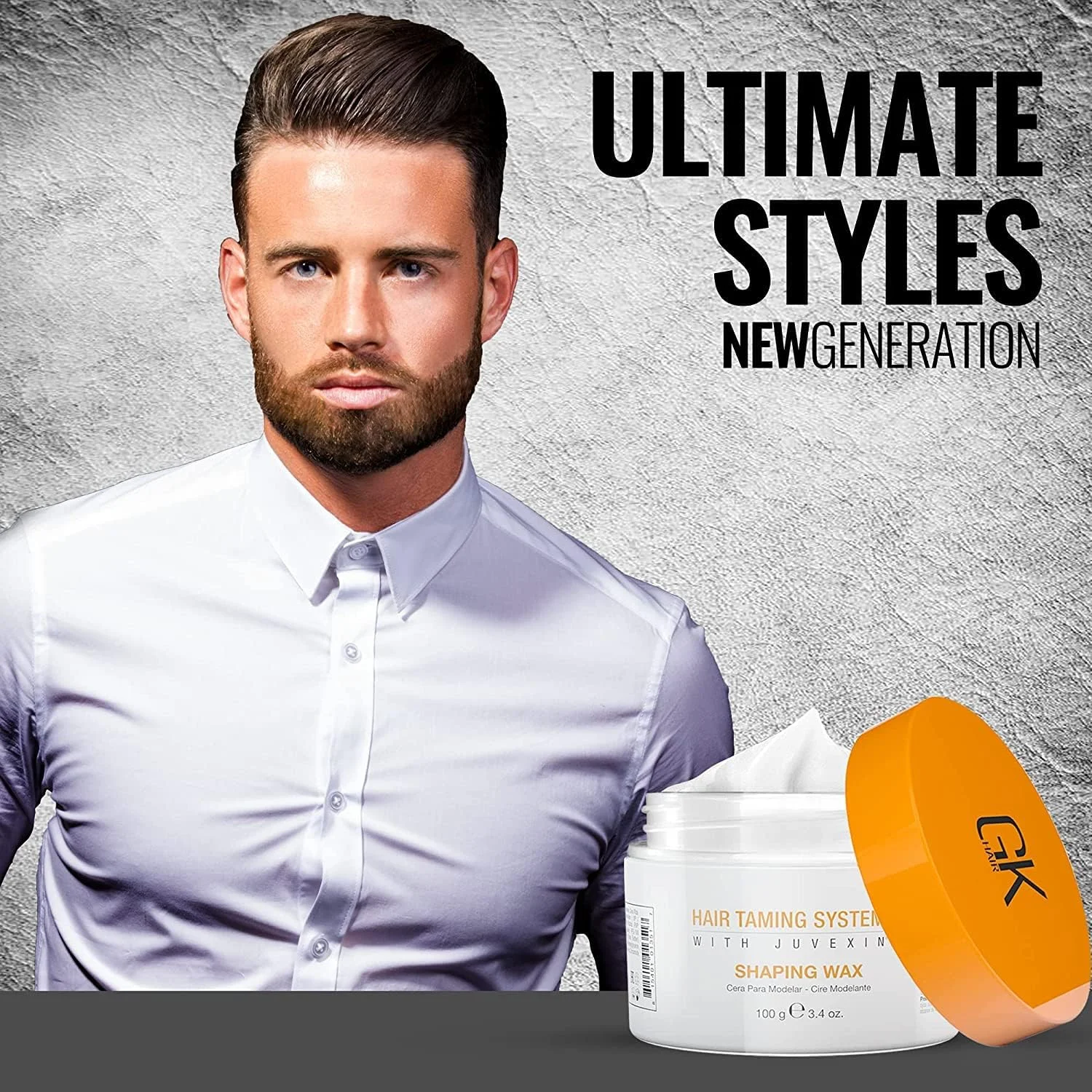 وکس حالت دهنده مو جی کی هیر گلوبال کراتین (100 گرم) محصول حالت دهنده برای ایجاد ظاهری مات، بافت دار و انعطاف پذیر، حاوی موم زنبور عسل برای افزودن درخشش، مناسب برای آقایان و بانوان - انواع مو