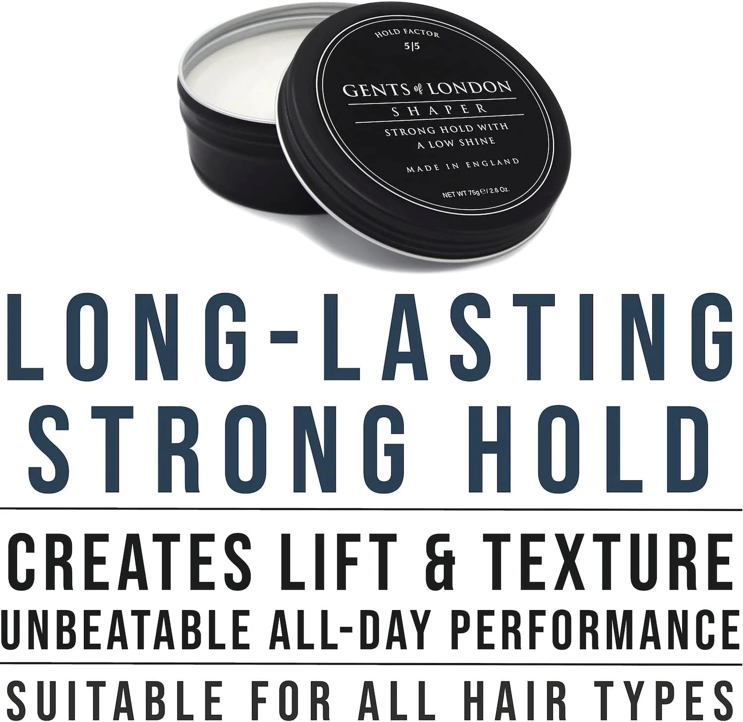 واکس حالت دهنده موی مردانه GENTS OF LONDON، با قدرت نگهداری قوی و درخشش کم