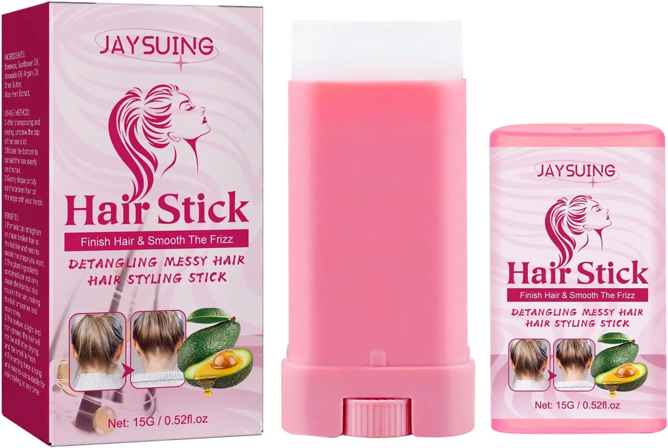 استیک حالت دهنده مو برای موهای وز شده - استیک حالت دهنده برای ظاهری صاف، رام کننده وز و موهای ریز، غیر چرب، حاوی روغن آرگان و شی باتر، 15 گرم