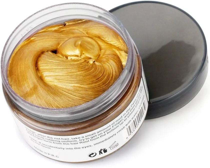 واکس رنگ موی فوری طلایی نارنجی، پماد رنگ موی موقت برای مدل موهای طبیعی مردانه و زنانه، مهمانی، косплей - 120 گرم