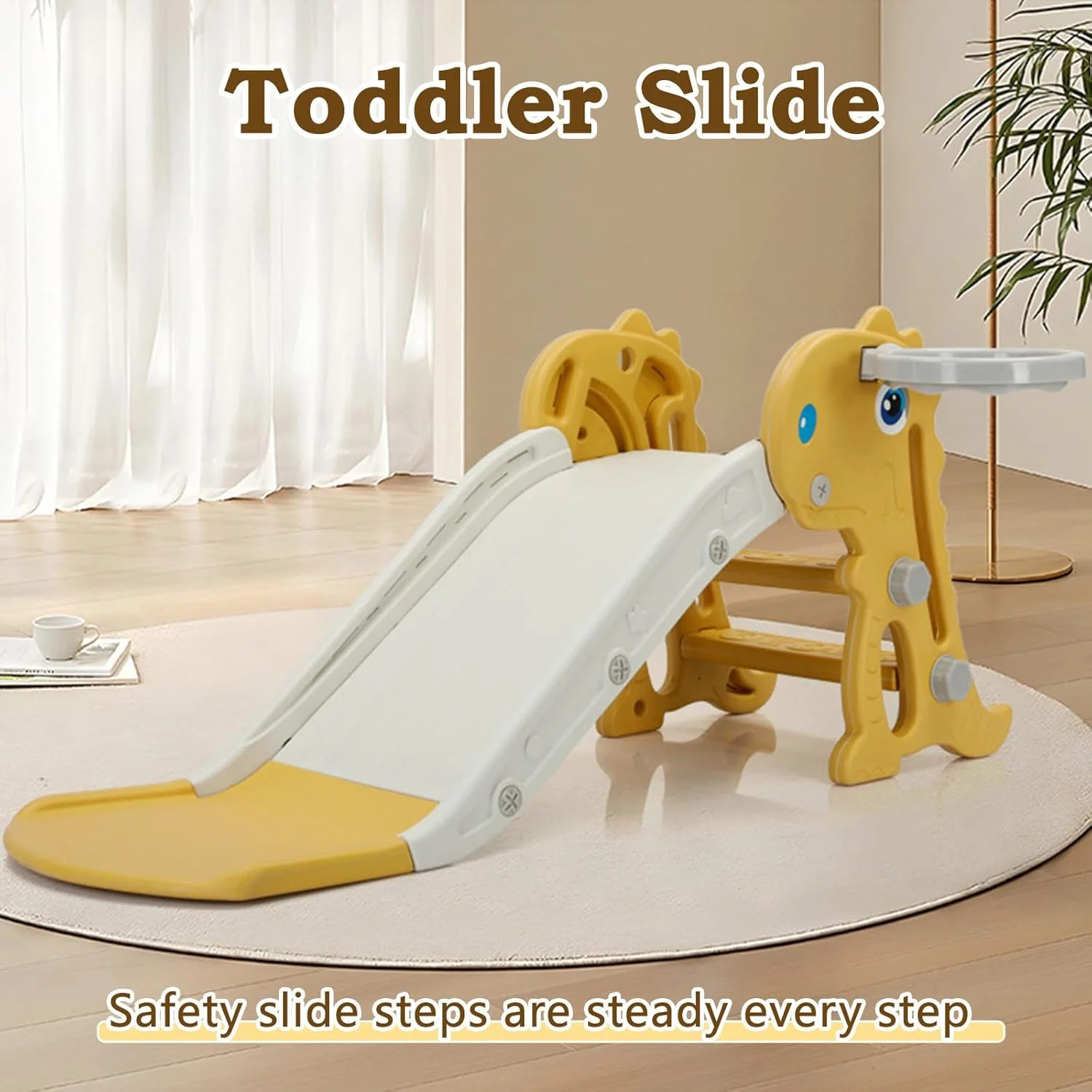 سرسره کودک 3 در 1 SOOFAM، سرسره تاشو سرپوشیده و فضای باز با حلقه بسکتبال، سرسره مستقل کودک با شیب لغزنده فوق العاده طولانی، مناسب برای کودکان پسر و دختر 1-3 ساله سرسره کودک 3 در 1 SOOFAM، سرسره تاشو سرپوشیده و فضای باز با حلقه بسکتبال، سرسره مستقل کودک با شیب لغزنده فوق العاده طولانی، مناسب برای کودکان پسر و دختر 1-3 ساله