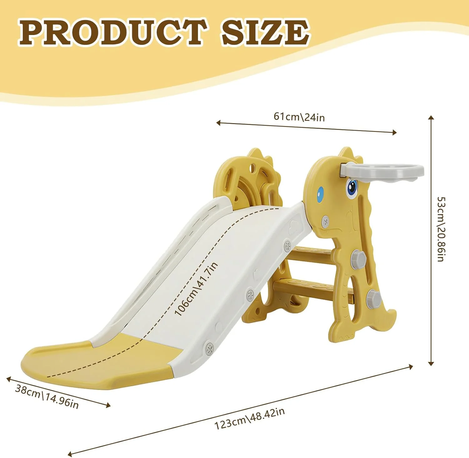 سرسره کودک 3 در 1 SOOFAM، سرسره تاشو سرپوشیده و فضای باز با حلقه بسکتبال، سرسره مستقل کودک با شیب لغزنده فوق العاده طولانی، مناسب برای کودکان پسر و دختر 1-3 ساله سرسره کودک 3 در 1 SOOFAM، سرسره تاشو سرپوشیده و فضای باز با حلقه بسکتبال، سرسره مستقل کودک با شیب لغزنده فوق العاده طولانی، مناسب برای کودکان پسر و دختر 1-3 ساله