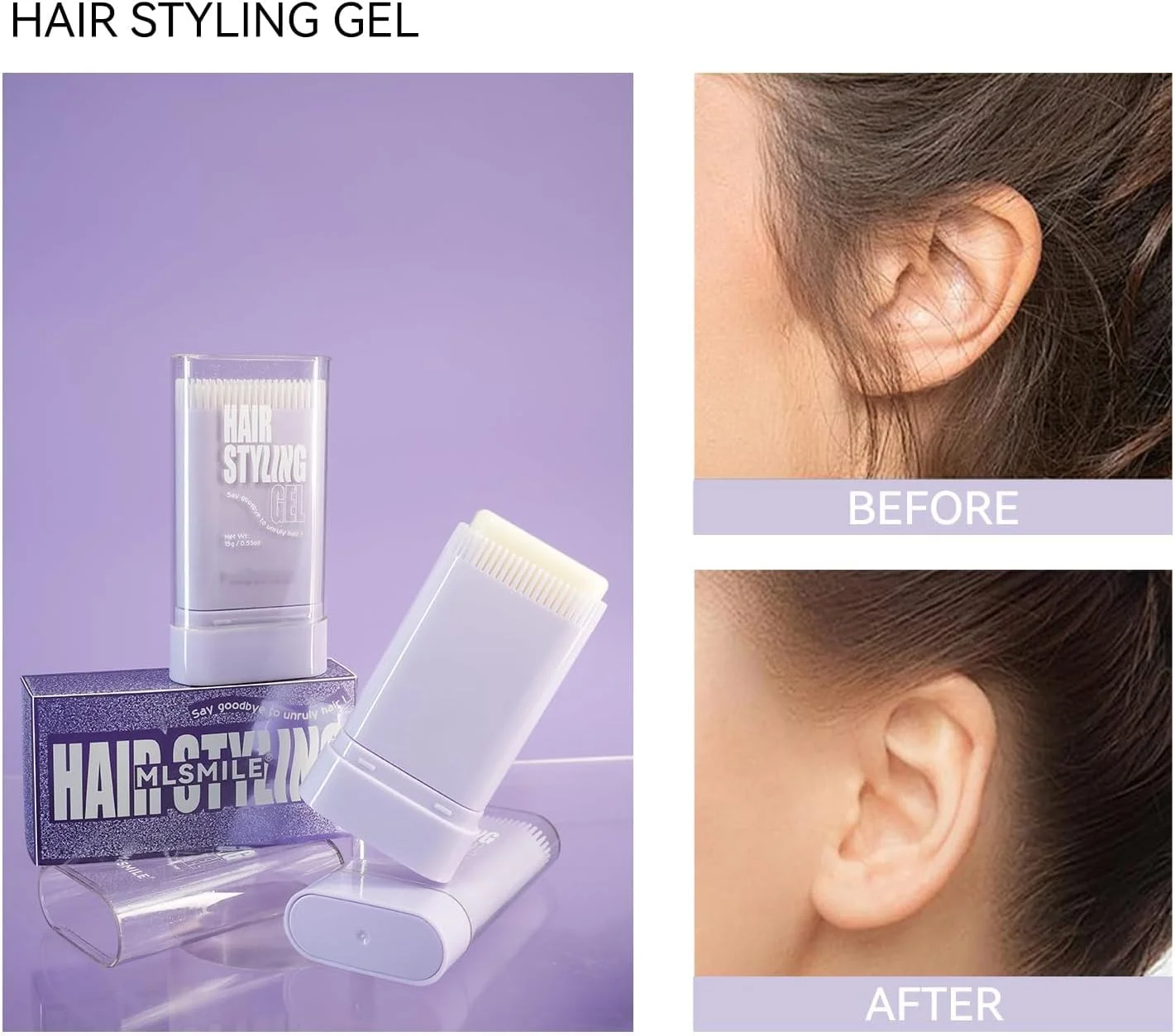 استیک واکس مو برای حالت دادن به موهای خانم ها، استیک حالت دهنده مو با شانه سرخود، مراقبت از مو، ژل استیک برای موهای وز و پرزهای لبه مو، طراوت بخش مو و بدون چربی