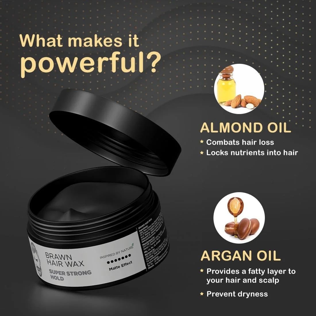 واکس موی حالت دهنده مردانه The Man Company Brawn با قدرت نگهداری فوق العاده | پوشش مات شیک با حجم دهی | غیر چسبنده - 50 گرم