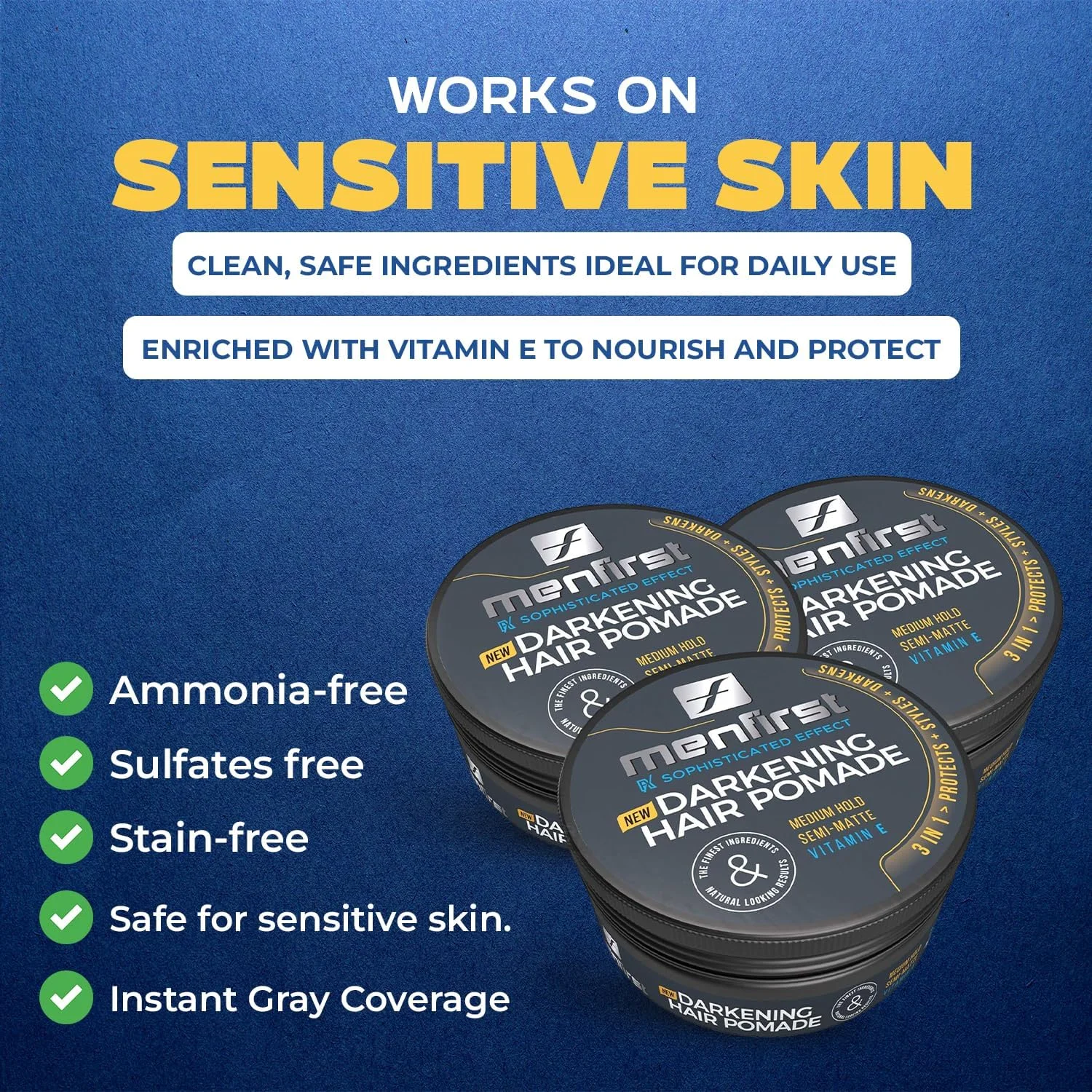 پماد موی تیره کننده مردانه، خمیر حالت دهنده با نگهدارندگی متوسط و واکس حالت دهنده، پوشش مات، موهای سفید و خاکستری را فورا تیره می کند در حالی که تغذیه و محافظت می کند