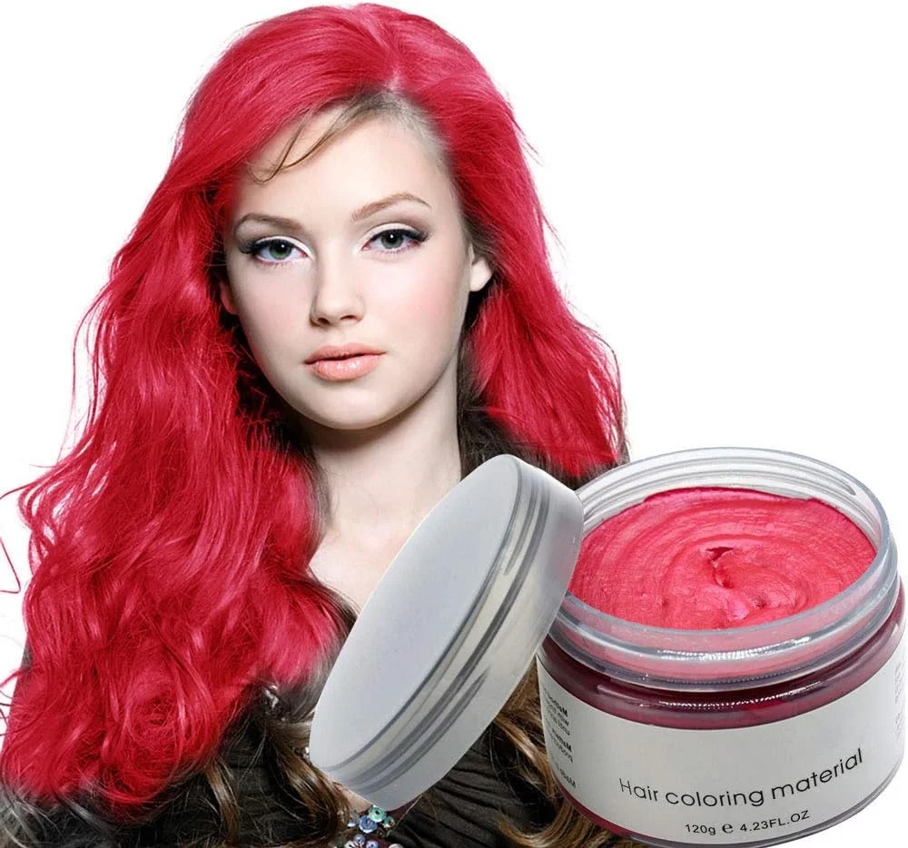 کرم حالت دهنده مو رنگی موفاجانگ، پماد رنگ مو طبیعی، موقت و قابل شستشو، قرمز