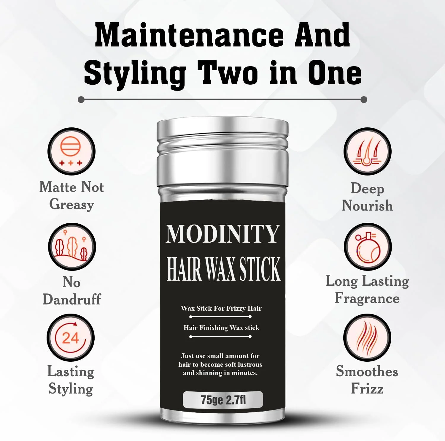 استیک واکس مو برای حالت دادن به موی آقایان و بانوان | استیک مرتب کننده مو | واکس مو برای موهای وز و لبه های فر