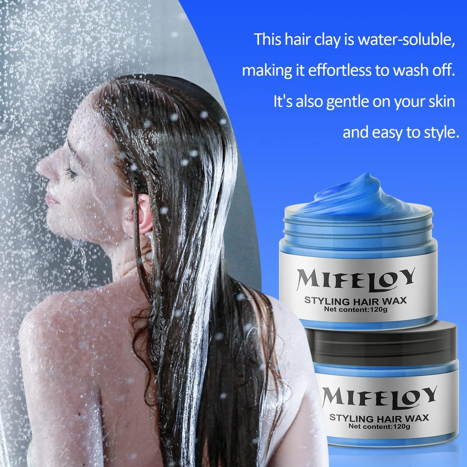 موم موی آبی موقت Mifeloy، رنگ موی کرمی فوری و طبیعی، پماد موی قابل شستشو برای دختران، زنان و جوانان، رنگ موی یکبار مصرف برای مهمانی و Cosplay موم موی آبی موقت Mifeloy، رنگ موی کرمی فوری و طبیعی، پماد موی قابل شستشو برای دختران، زنان و جوانان، رنگ موی یکبار مصرف برای مهمانی و Cosplay