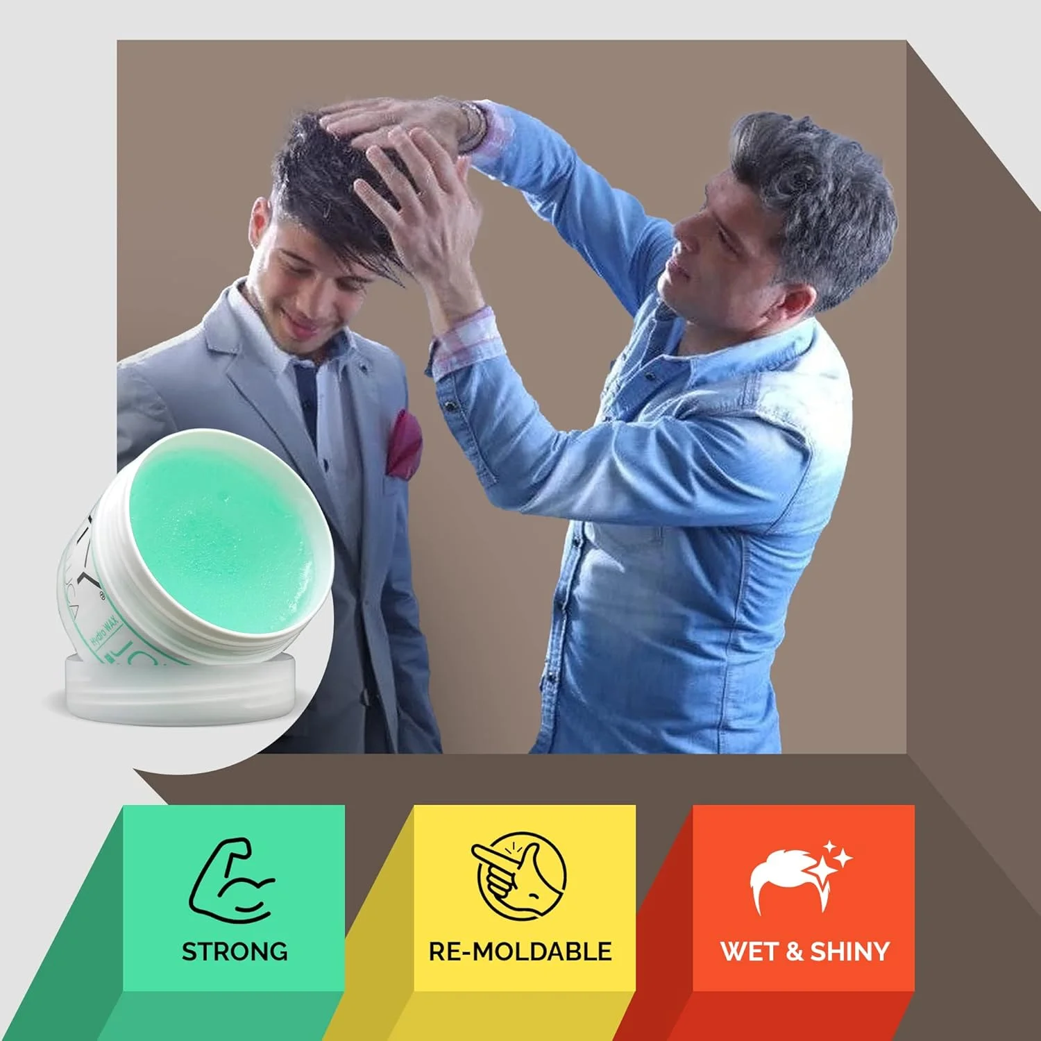 واکس موی مردانه JOY Hydro ââ‚¬â„¢ - پماد حالت دهنده بر پایه آب برای نگهداری قوی و درخشش براق، از MY De Luca