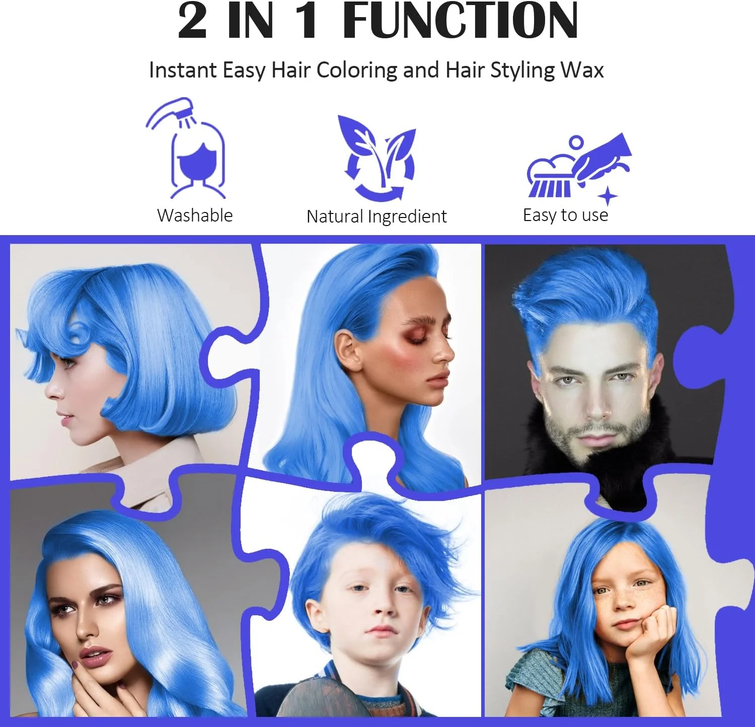 موم موی آبی موقت Mifeloy، رنگ موی کرمی فوری و طبیعی، پماد موی قابل شستشو برای دختران، زنان و جوانان، رنگ موی یکبار مصرف برای مهمانی و Cosplay موم موی آبی موقت Mifeloy، رنگ موی کرمی فوری و طبیعی، پماد موی قابل شستشو برای دختران، زنان و جوانان، رنگ موی یکبار مصرف برای مهمانی و Cosplay