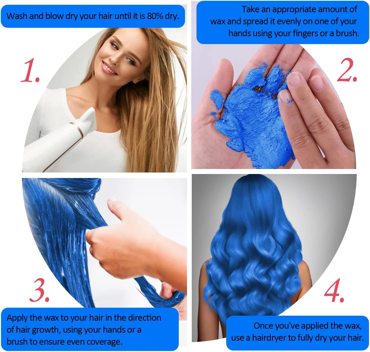 موم موی آبی موقت Mifeloy، رنگ موی کرمی فوری و طبیعی، پماد موی قابل شستشو برای دختران، زنان و جوانان، رنگ موی یکبار مصرف برای مهمانی و Cosplay موم موی آبی موقت Mifeloy، رنگ موی کرمی فوری و طبیعی، پماد موی قابل شستشو برای دختران، زنان و جوانان، رنگ موی یکبار مصرف برای مهمانی و Cosplay