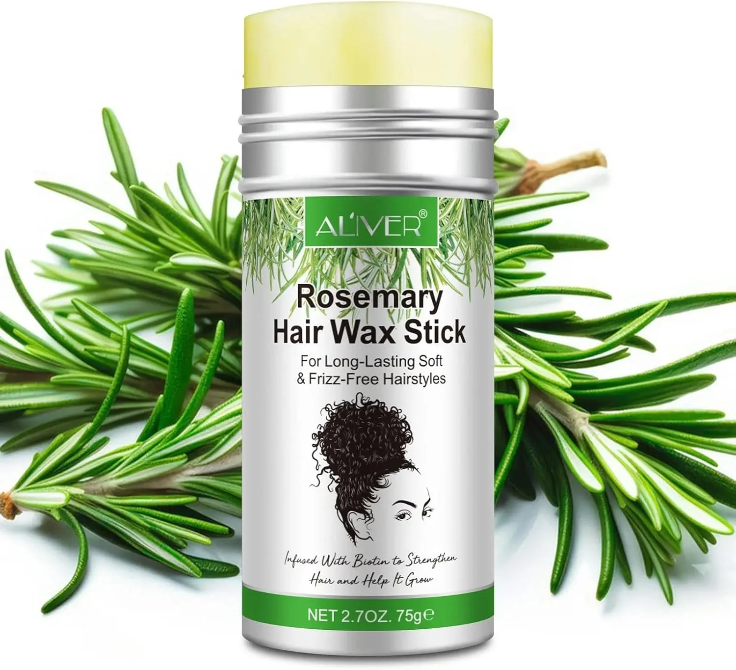 استیک واکس مو رزماری NIKITA.VIVI، ۷۵ گرم، برای مدل موهای نرم و بدون وز ماندگار، واکس حالت دهنده مو، استیک کنترل لبه مو، واکس پماد مو