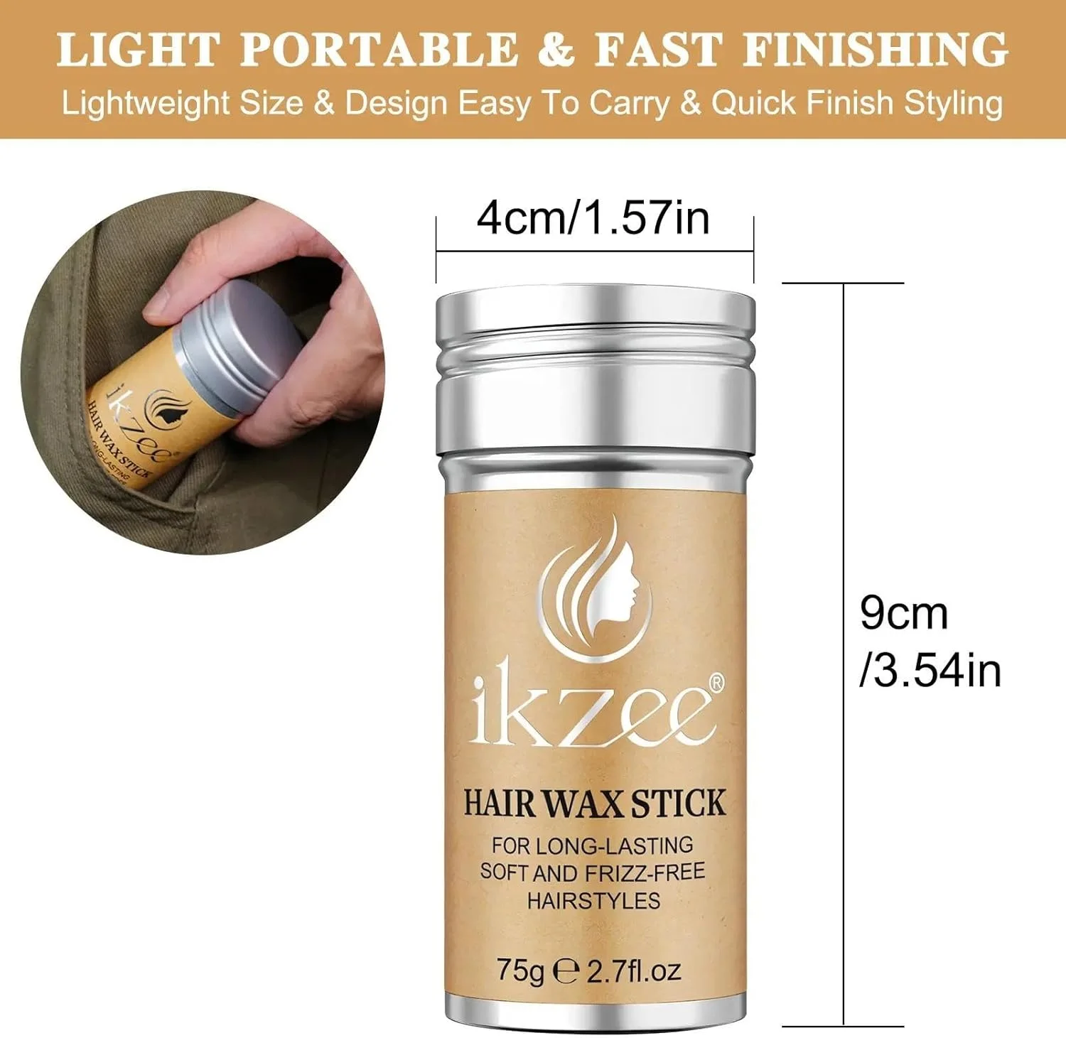 استیک واکس مو نیکیتا ویوی 75 گرمی، برای بافت و درخشش بهتر مو با روغن دانه کرچک، واکس حالت دهنده مو، واکس های حالت دهنده مو برای کلاه گیس صاف، استیک کنترل کننده لبه مو، استیک پماد مو