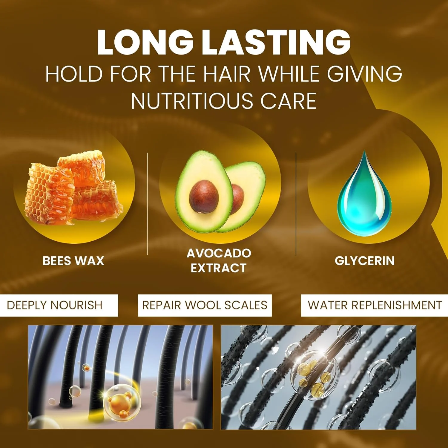 NIKITA.VIVI چسب مو دو عددی (2x75 گرم)، چسب مو برای کلاه گیس، حالت دهنده مو، پماد حالت دهنده مو برای زنان و مردان، واکس موی غیر چرب برای موهای وز و پرز دار