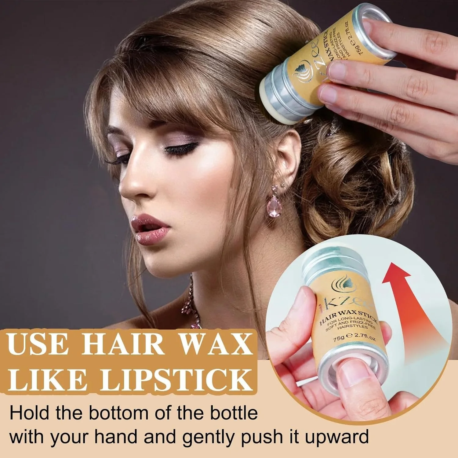 استیک واکس مو نیکیتا ویوی 75 گرمی، برای بافت و درخشش بهتر مو با روغن دانه کرچک، واکس حالت دهنده مو، واکس های حالت دهنده مو برای کلاه گیس صاف، استیک کنترل کننده لبه مو، استیک پماد مو