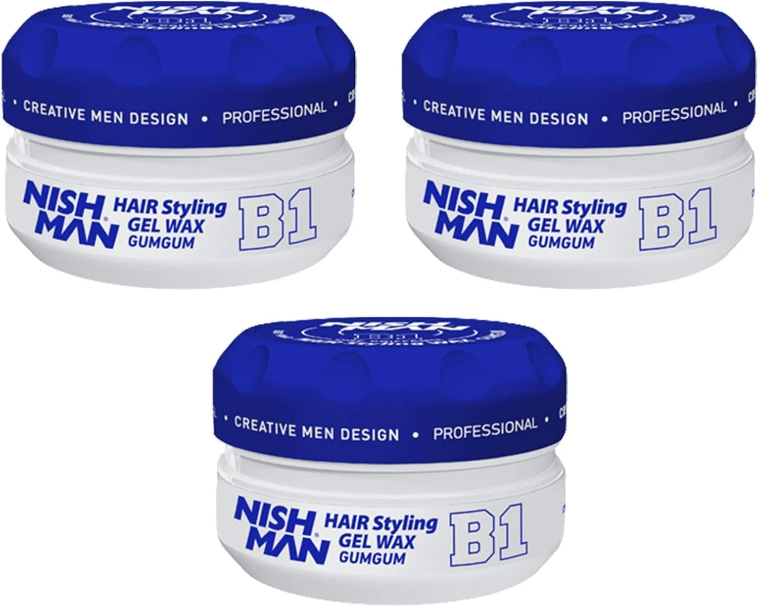 واکس حالت دهنده مو مردانه نیشمن، B1 GumGum، واکس آدامسی 150 میلی لیتر | کنترل لبه مو | نگهدارندگی بسیار قوی | واکس مو رسی آکوا (3 عددی)