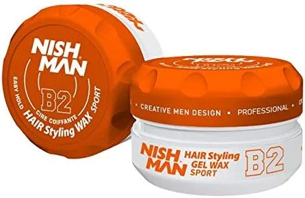 واکس حالت دهنده مو نیشمن، واکس مو مردانه، اسپرت، 150 میلی لیتر | کنترل لبه مو | حالت دهنده بسیار قوی | واکس مو رسی آکوا | واکس صمغی | استیک واکس مو | ژل مو مردانه (B2 اسپرت (نارنجی))