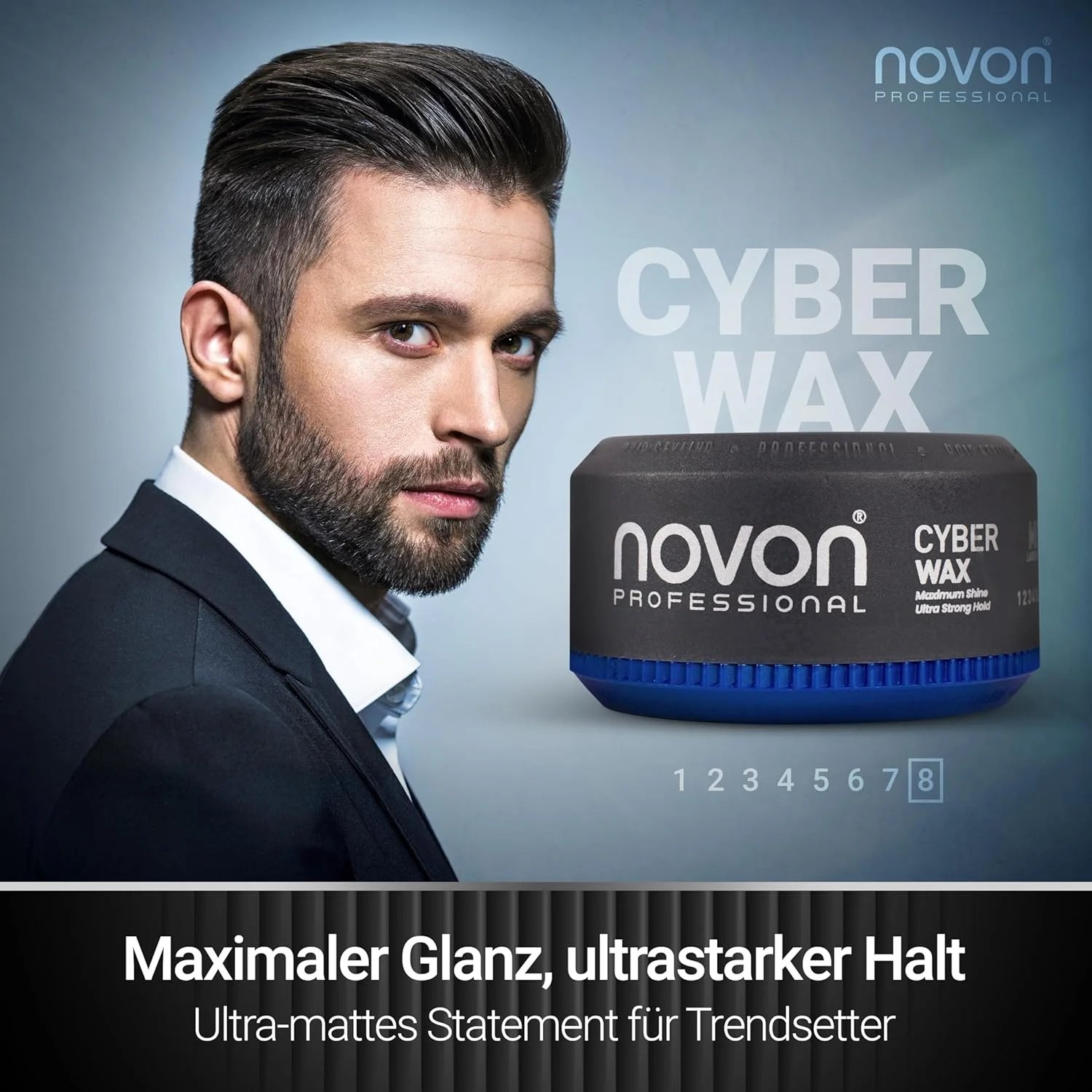 واکس موی سایبر حرفه ای نوون | واکس مو | پماد مو 150 میلی لیتر | پوشش فوق العاده مات | بدون ایجاد رسوب | حالت دهنده بدون چسبندگی | رایحه آدامس یخی نمادین | ایده آل برای استایل های مدرن