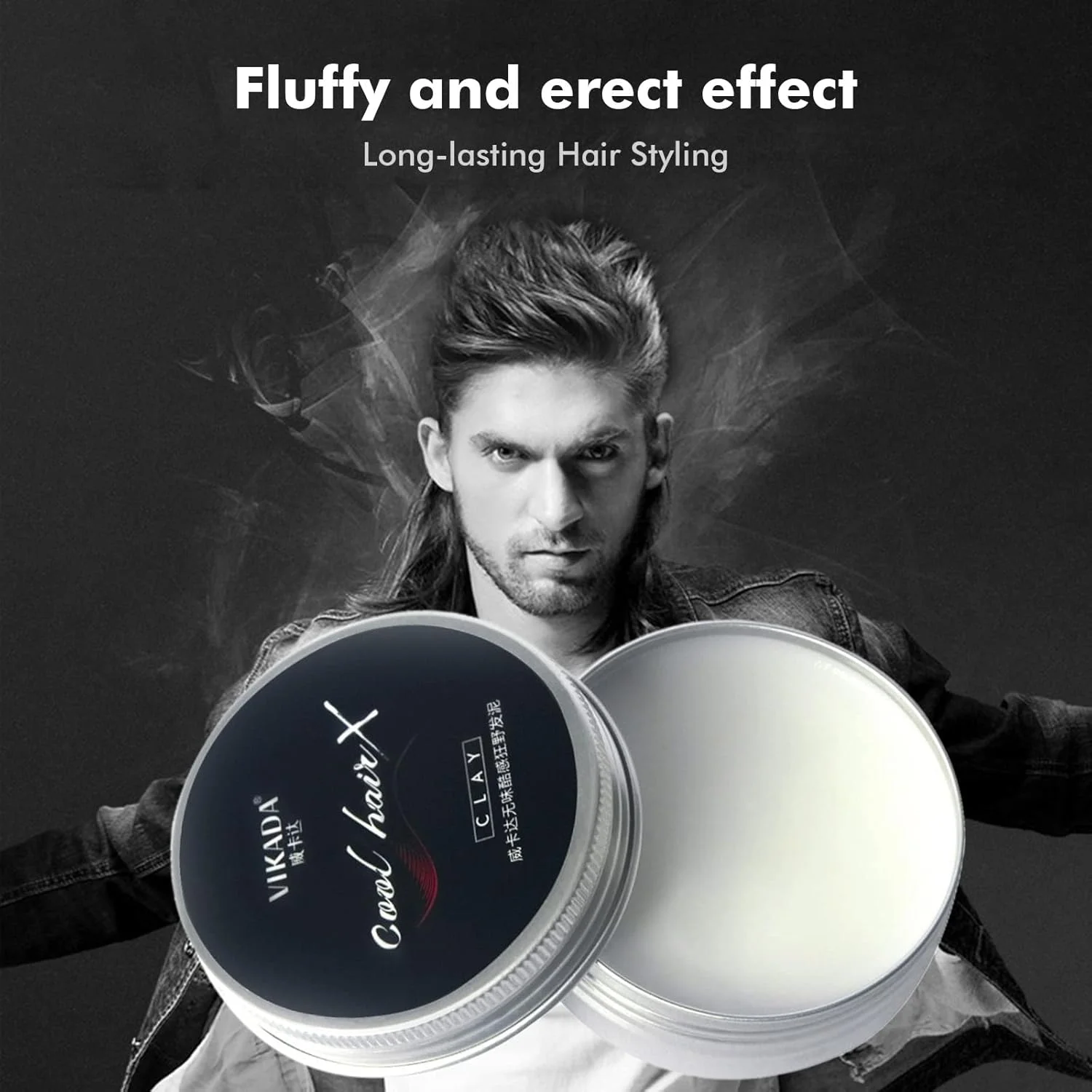 ویکادا واکس حالت دهنده مو مات، حالت دهنده قوی موی مردانه، بدون چربی، حالت دهنده روزانه، خاک رس با قدرت بالا و درخشش کم