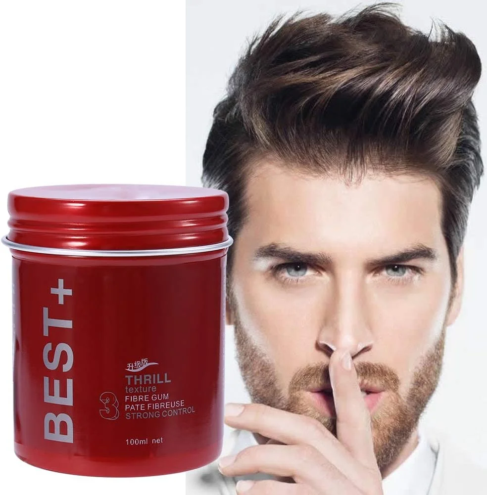واکس حالت دهنده مو، پماد موی مردانه حرفه ای، آدامس فیبری، ابزار نهایی حالت دهنده خاک رس مو، بافت قوی (100 میلی لیتر، نسخه ارتقا یافته) (شفاف)