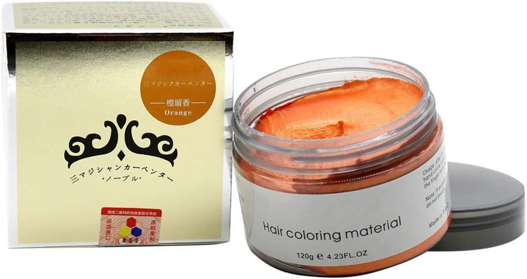 واکس مو رنگی موقت Ruzzut - کرم رنگ مو طبیعی یکبار مصرف، 120 گرم، پماد رنگ مو فوری، واکس موی طبیعی برای مردان و زنان، نارنجی واکس مو رنگی موقت Ruzzut - کرم رنگ مو طبیعی یکبار مصرف، 120 گرم، پماد رنگ مو فوری، واکس موی طبیعی برای مردان و زنان، نارنجی