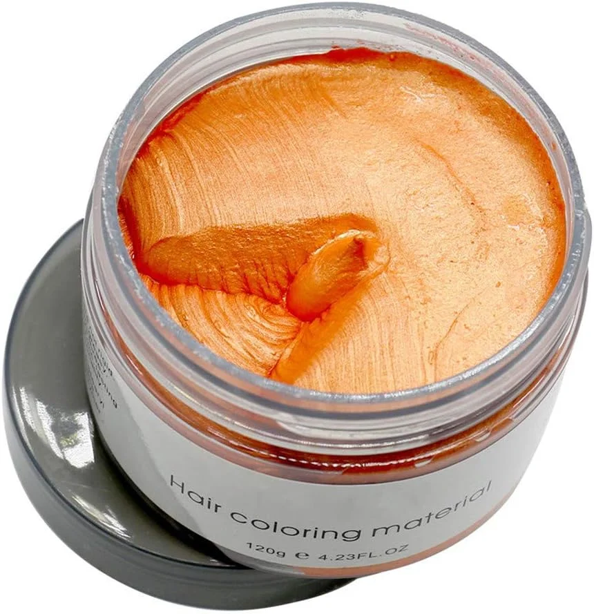 واکس مو رنگی موقت Ruzzut - کرم رنگ مو طبیعی یکبار مصرف، 120 گرم، پماد رنگ مو فوری، واکس موی طبیعی برای مردان و زنان، نارنجی واکس مو رنگی موقت Ruzzut - کرم رنگ مو طبیعی یکبار مصرف، 120 گرم، پماد رنگ مو فوری، واکس موی طبیعی برای مردان و زنان، نارنجی