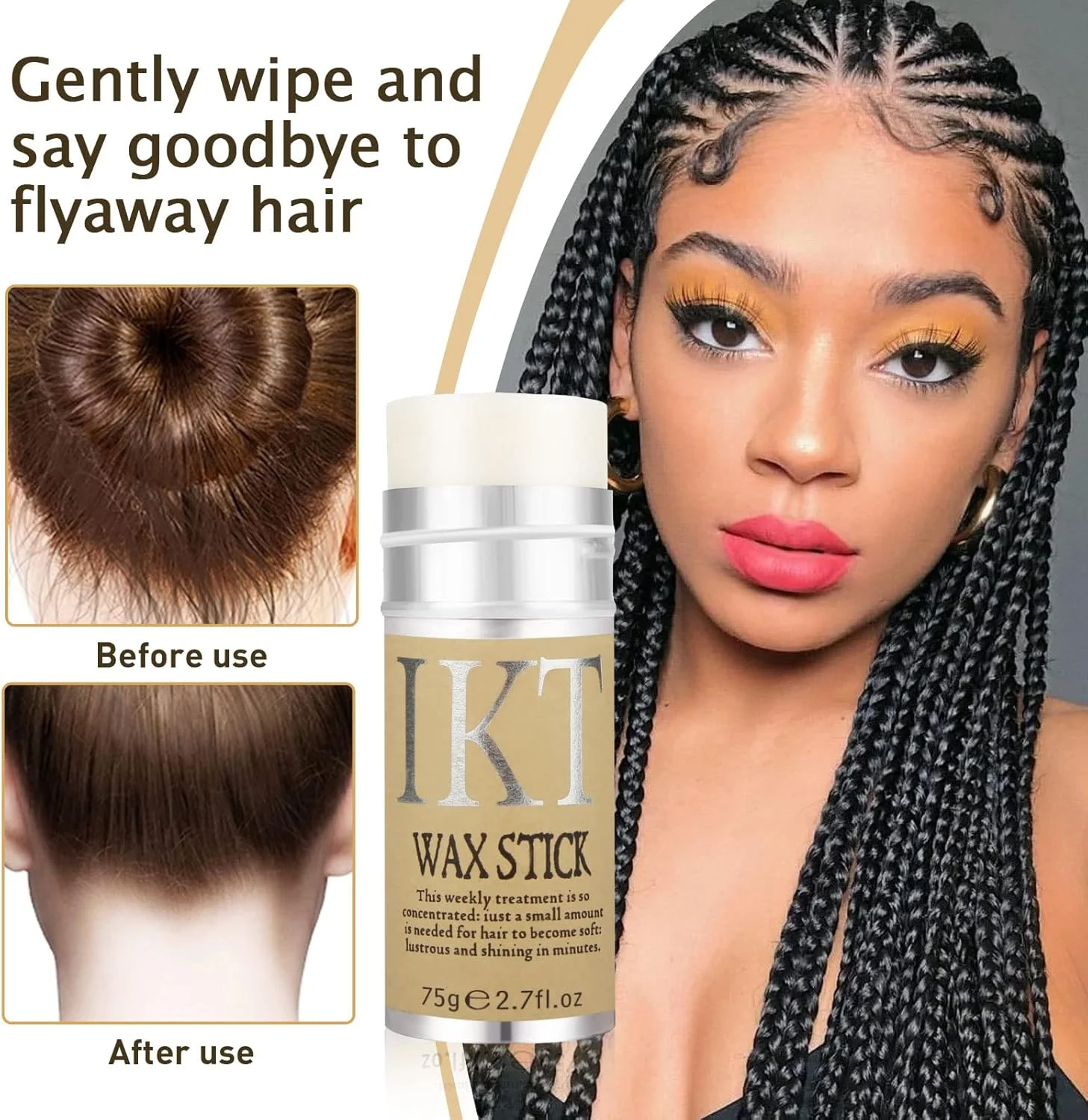 استیک واکس مو برای حالت دادن به مو، استیک واکس مو برای موهای وز، استیک پماد واکس مو برای تارهای مو، وز، موهای ریز