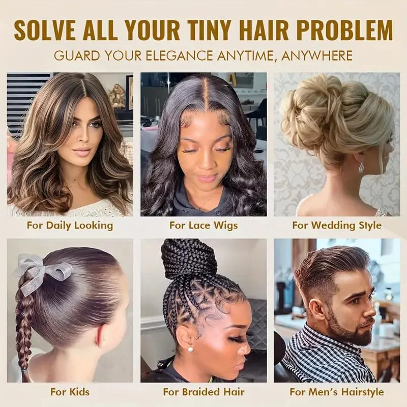 استیک واکس مو به همراه برس حالت دهنده مو، کنترل کننده موهای وز و پماد حالت دهنده برای کودکان، زنان و مردان - ابزار و اکسسوری حالت دهی مو