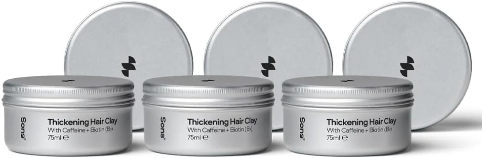 خمیر موی حالت دهنده مردانه، ضخیم کننده مو، پماد حالت دهنده حاوی کافئین و بیوتین برای حمایت از رشد مو، خمیر نرم کننده مو - 6 ماه