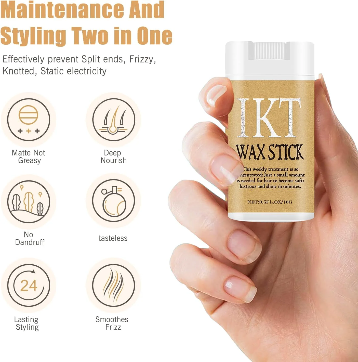 استیک واکس مو برای زنان و کودکان، استیک واکس مو برای کلاه گیس، استیک پماد مو - بسته 2 عددی (32 گرم)