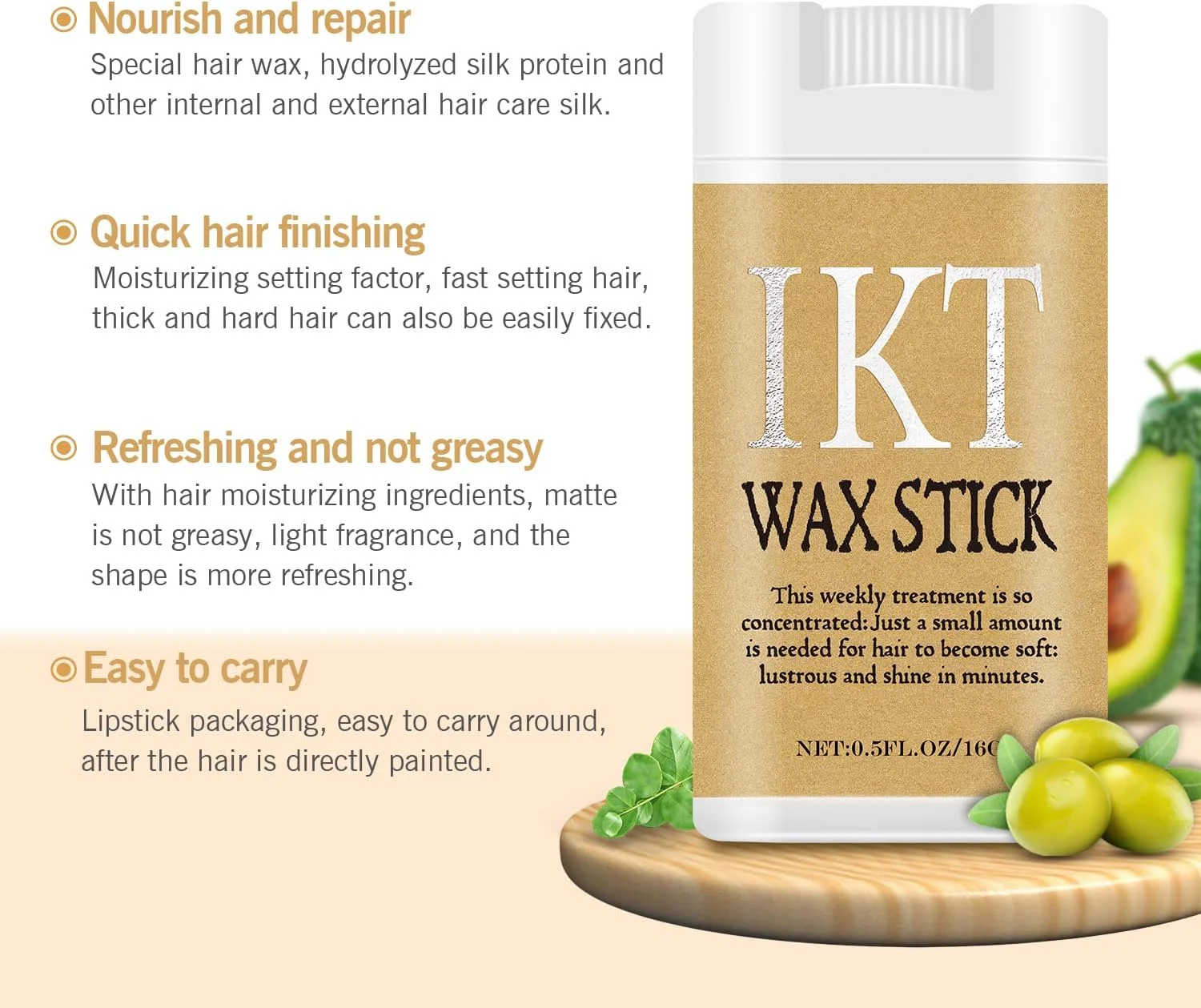 استیک واکس مو برای زنان و کودکان، استیک واکس مو برای کلاه گیس، استیک پماد مو - بسته 2 عددی (32 گرم)