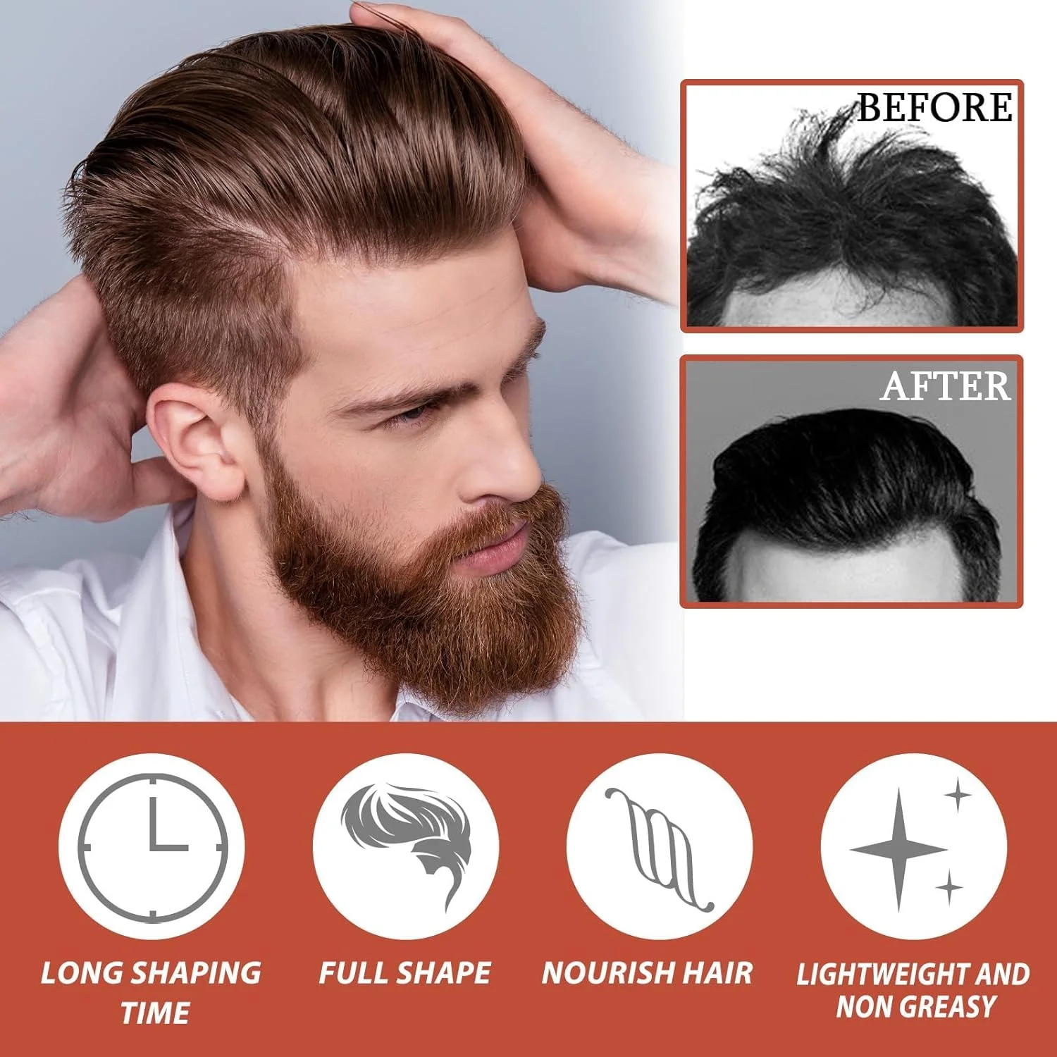 واکس حالت دهنده مو مردانه، با قدرت نگهداری بالا و درخشش ماندگار، کرم حجم دهنده طبیعی برای موهای متوسط تا بلند، خاک رس مرطوب کننده مو برای بافت و حالت (50 گرم) واکس حالت دهنده مو مردانه، با قدرت نگهداری بالا و درخشش ماندگار، کرم حجم دهنده طبیعی برای موهای متوسط تا بلند، خاک رس مرطوب کننده مو برای بافت و حالت (50 گرم)