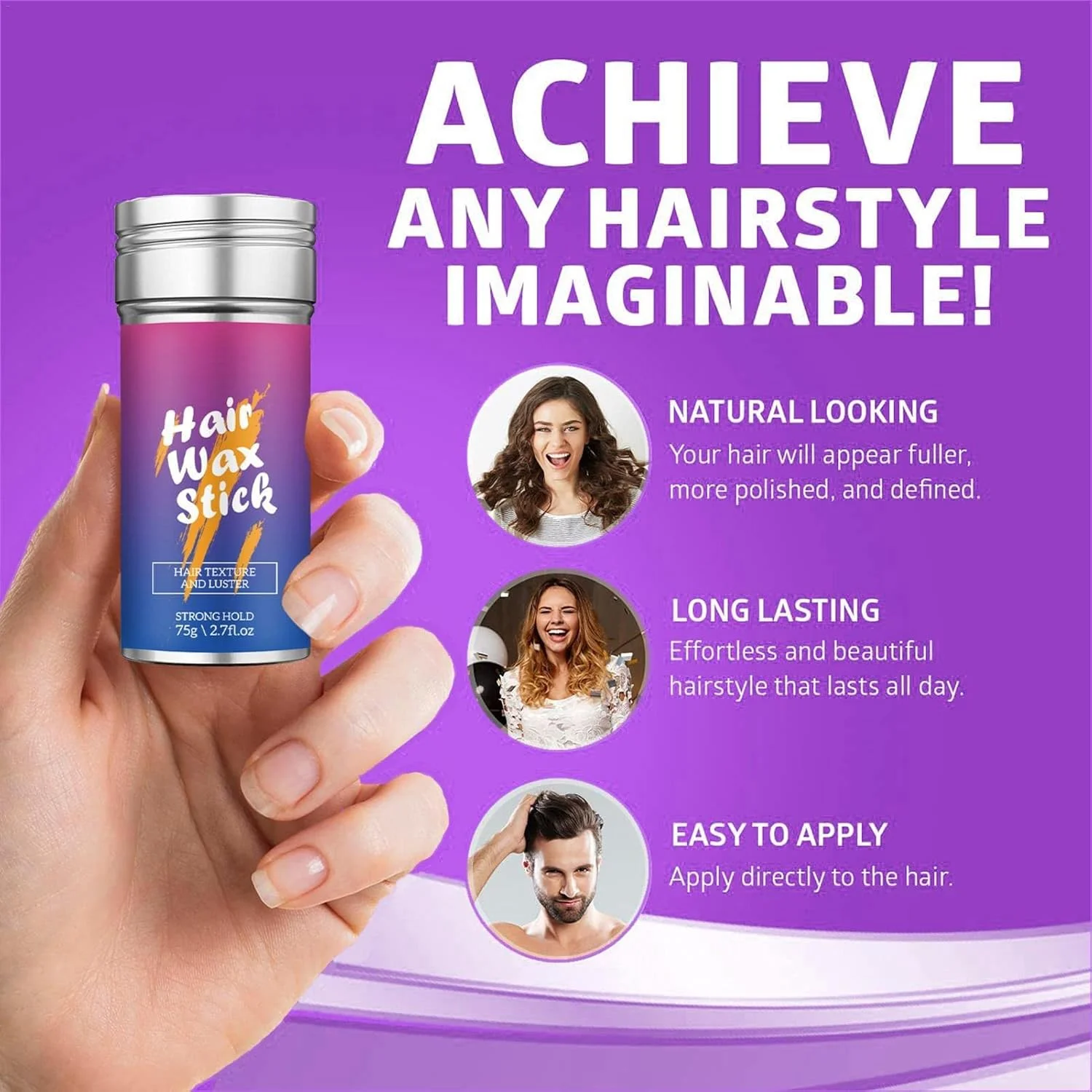 استیک واکس مو | واکس موی طبیعی حالت دهنده مو، پماد حالت دهنده مو - استیک واکس مو برای موهای وز و موخوره استیک واکس مو | واکس موی طبیعی حالت دهنده مو، پماد حالت دهنده مو - استیک واکس مو برای موهای وز و موخوره