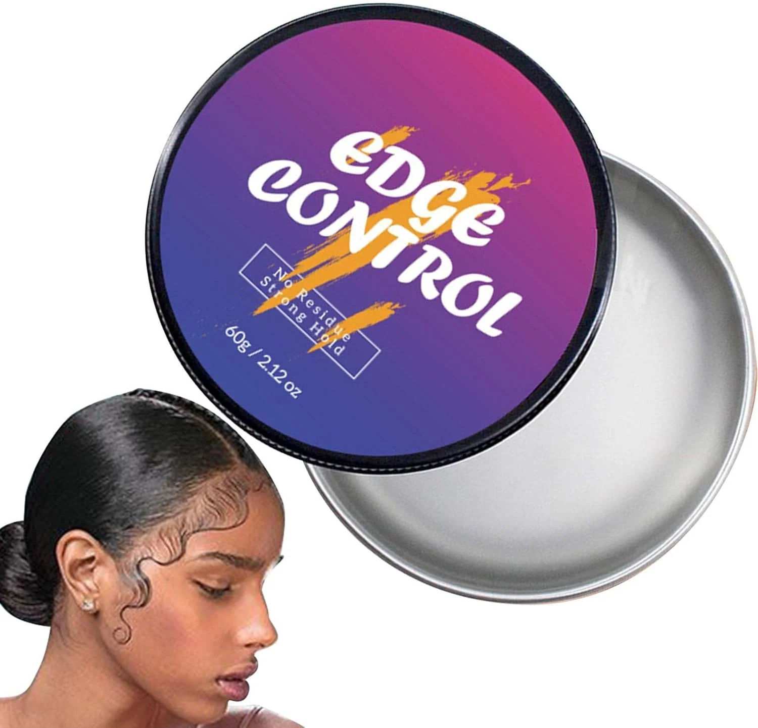 واکس حالت دهنده مو، 60 میلی لیتر، حالت دهنده موهای فراری و خرده موها، حالت دهنده 18 ساعته غیر چرب - کنترل فوری موهای کنار صورت برای موهای صاف و براق، ژل حالت دهنده بافت مو