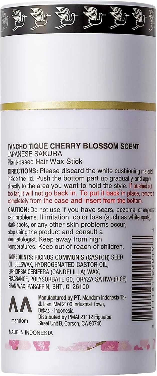 استیک واکس حالت دهنده مو گتسبی تانچو با رایحه شکوفه گیلاس ژاپنی، 100 گرم، مناسب انواع مو، نسخه ویژه، پماد گیاهی با کیفیت بالا، محصول ماندوم ژاپن