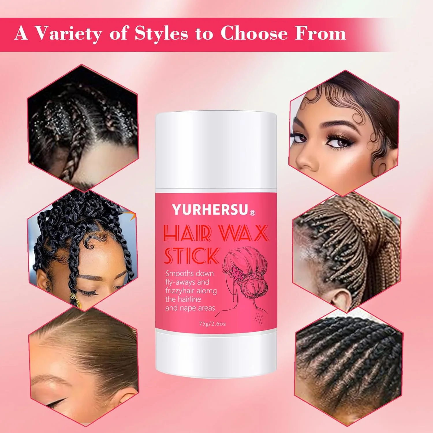 استیک واکس برای حالت دادن صاف مو و کلاه گیس، محصول غیر چرب برای موهای وز شده، حالت دهنده لبه مو و رفع وز، پماد مو برای تثبیت بی نقص مو استیک واکس برای حالت دادن صاف مو و کلاه گیس، محصول غیر چرب برای موهای وز شده، حالت دهنده لبه مو و رفع وز، پماد مو برای تثبیت بی نقص مو