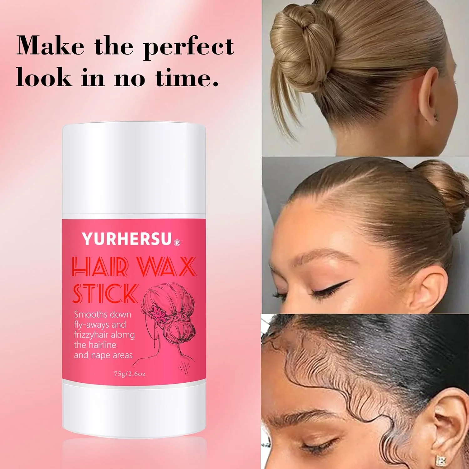 استیک واکس برای حالت دادن صاف مو و کلاه گیس، محصول غیر چرب برای موهای وز شده، حالت دهنده لبه مو و رفع وز، پماد مو برای تثبیت بی نقص مو استیک واکس برای حالت دادن صاف مو و کلاه گیس، محصول غیر چرب برای موهای وز شده، حالت دهنده لبه مو و رفع وز، پماد مو برای تثبیت بی نقص مو