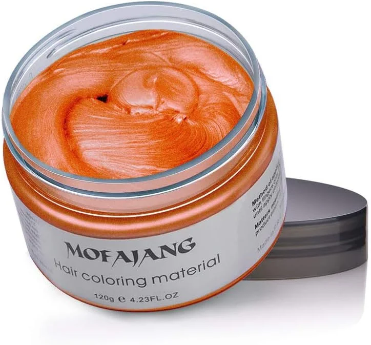 واکس رنگ مو TEEROVA، رنگ موی فوری و موقت، کرم حالت دهنده مو 120 گرمی، پماد موی طبیعی برای مردان و زنان (نارنجی)